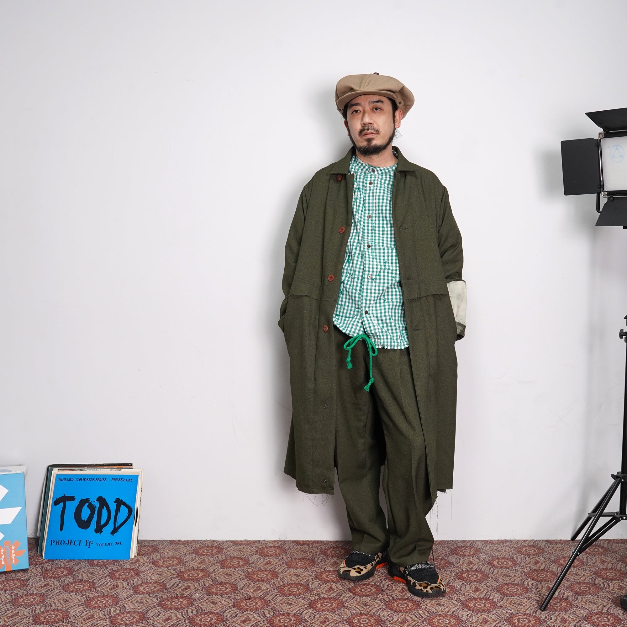 No:voo-1040 | Name:JAGGED PAINT SHACKET | Color:GREEN | Size-Q/K【VOO】-VOO-ADDICTION FUKUOKA