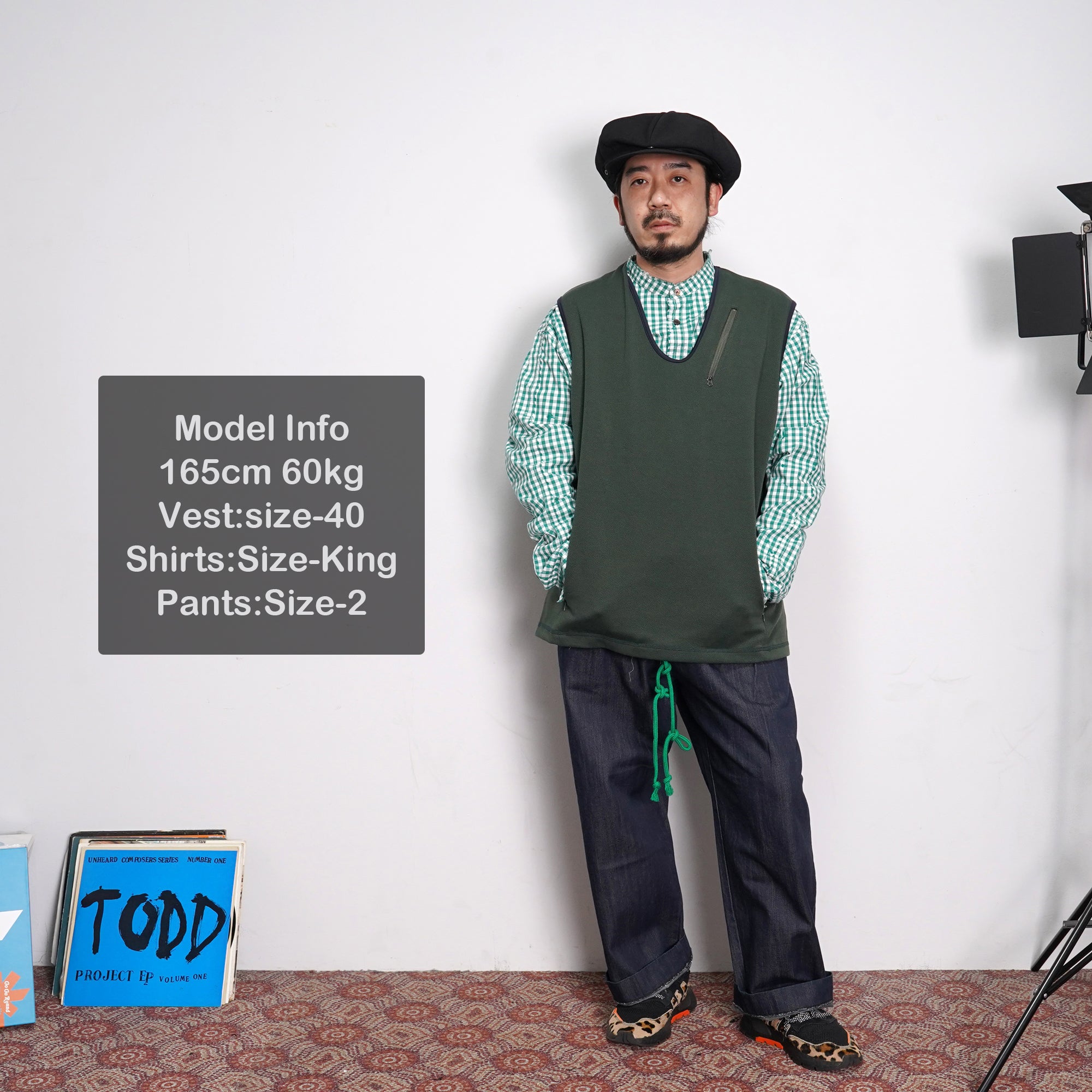 No:voo-1040 | Name:JAGGED PAINT SHACKET | Color:GREEN | Size-Q/K【VOO】-VOO-ADDICTION FUKUOKA