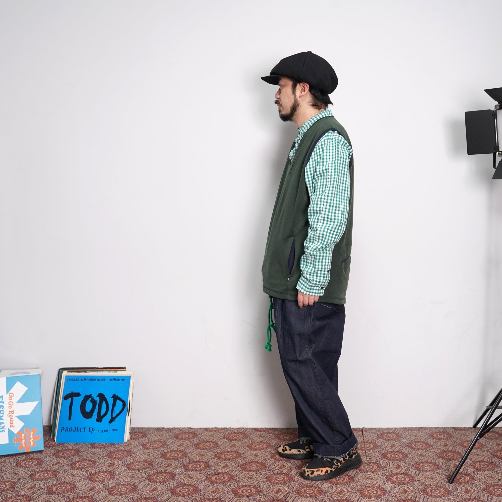 No:voo-1040 | Name:JAGGED PAINT SHACKET | Color:GREEN | Size-Q/K【VOO】-VOO-ADDICTION FUKUOKA