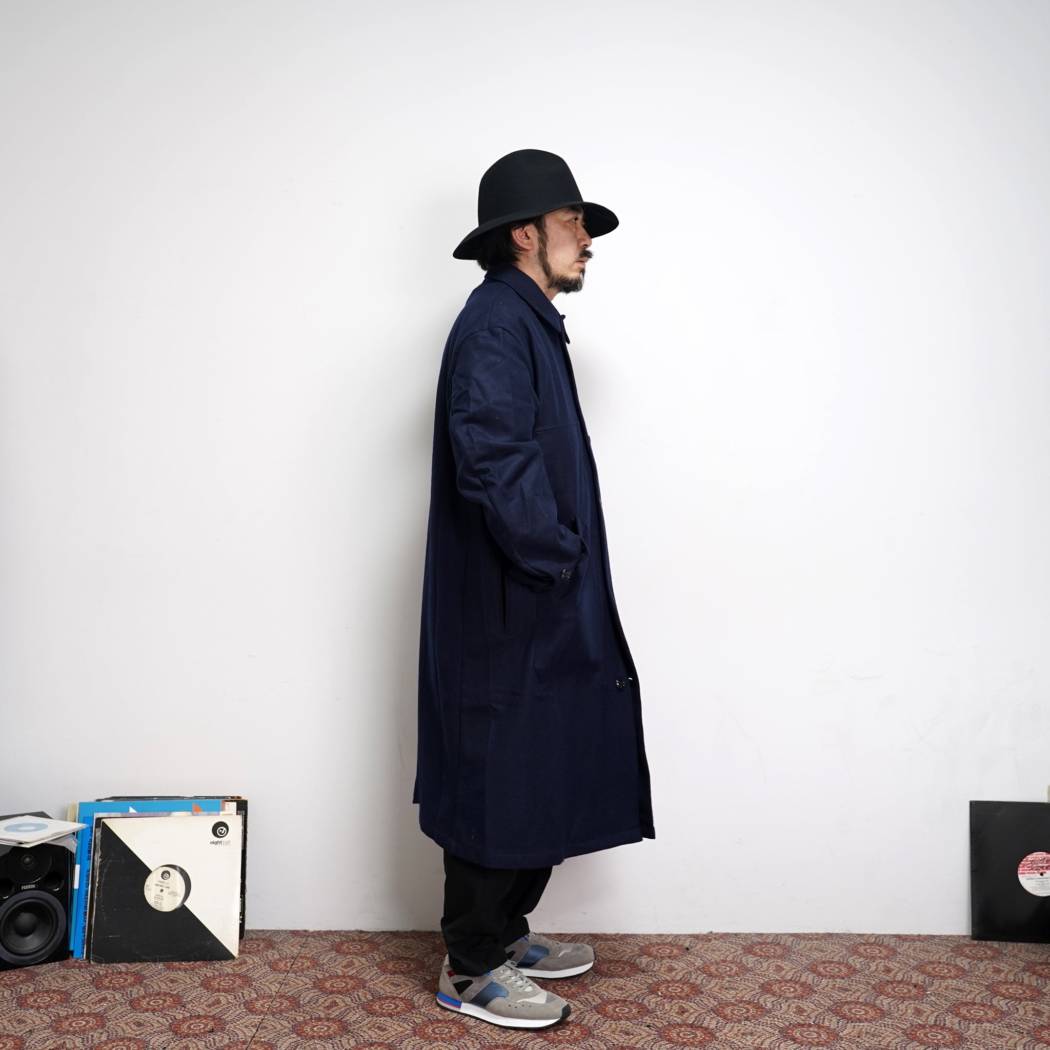 No:M30007B | Name:Horse Keeper Shop Coat | Color:Wool Flannel Solid Navy【MONITALY_モニタリー】