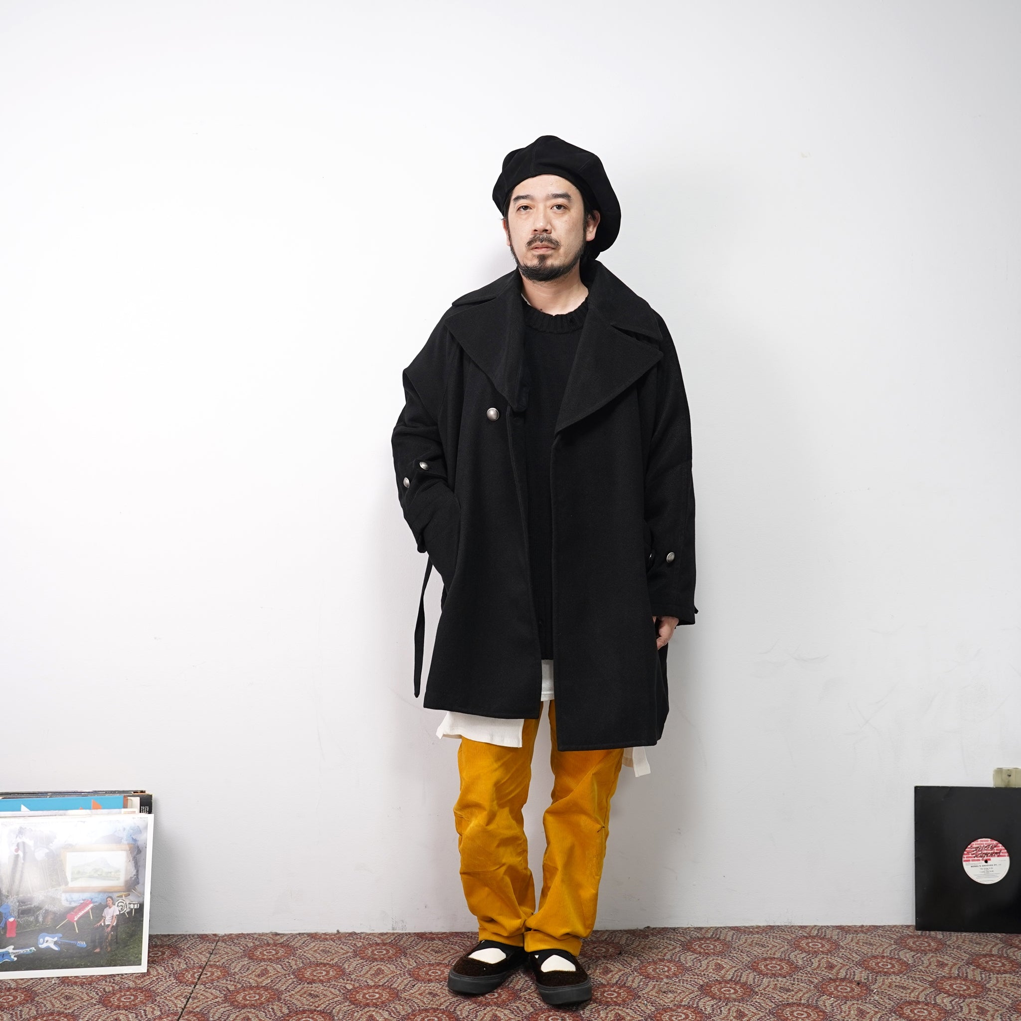 No:VOO-1070 D | Name:Fringe Crew（ダメージ） | Color:Mustard/Green/Black | Size:Queen/King【VOO_ヴォー】【archive】