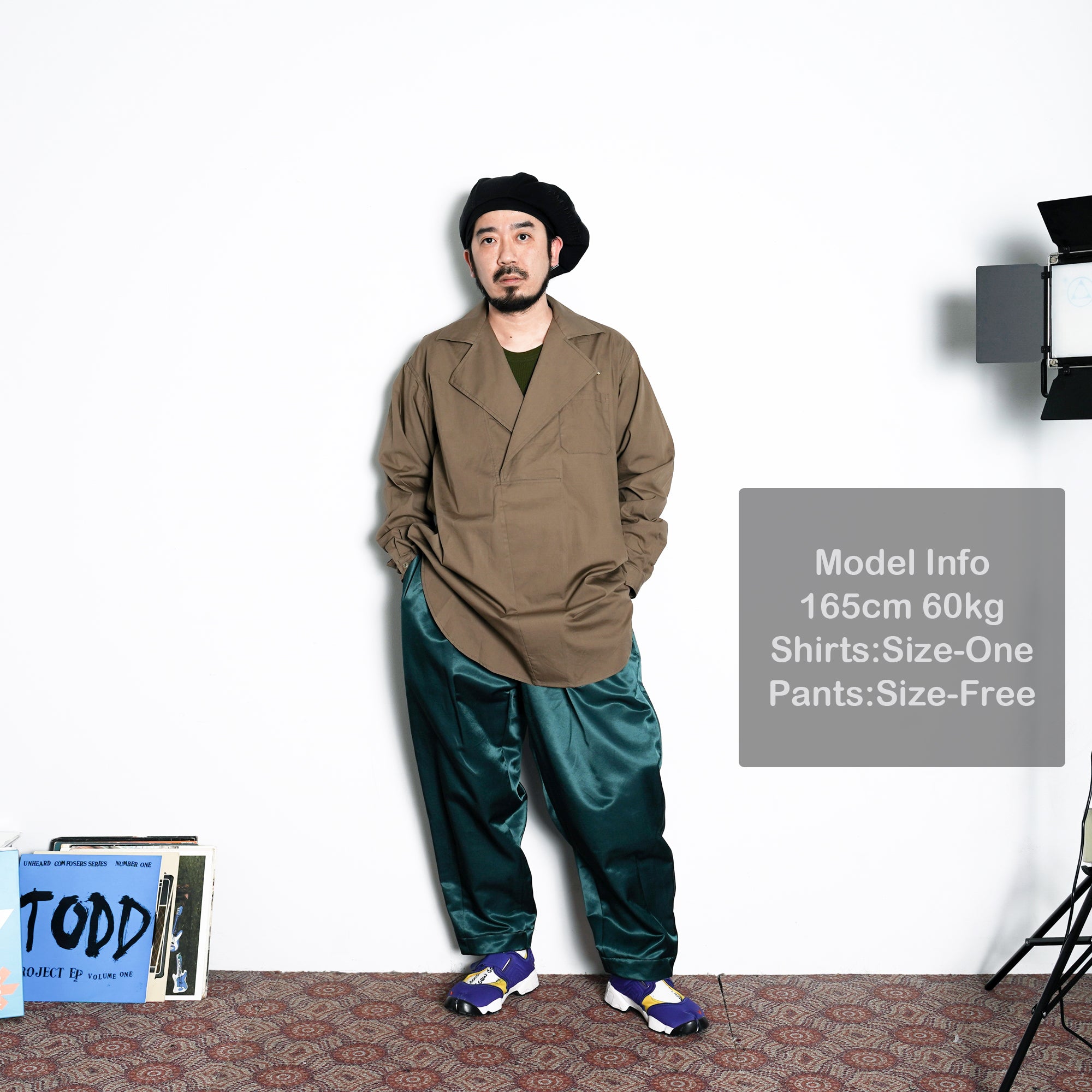 No:vr21ss-sd-sr03 | Name:DOUBLE NECK LONG SHIRTS | Color:BROWN | Size-Free【VARDE77】-VARDE77-ADDICTION FUKUOKA