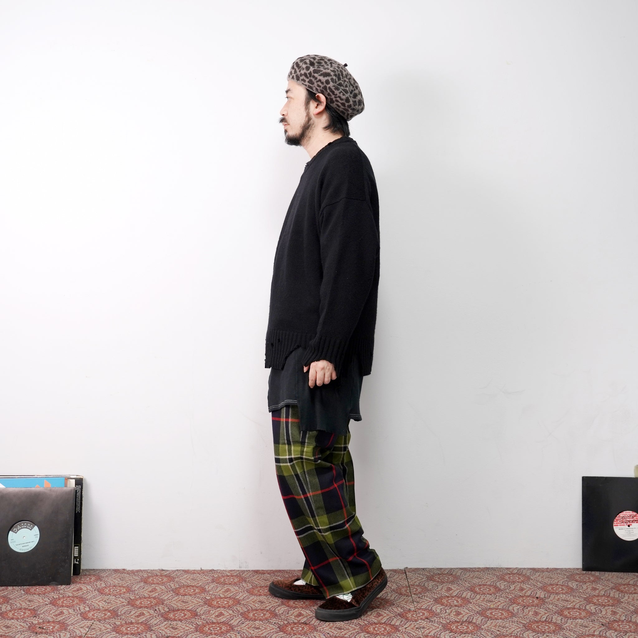 No:VOO-1070 D | Name:Fringe Crew（ダメージ） | Color:Mustard/Green/Black | Size:Queen/King【VOO_ヴォー】【archive】