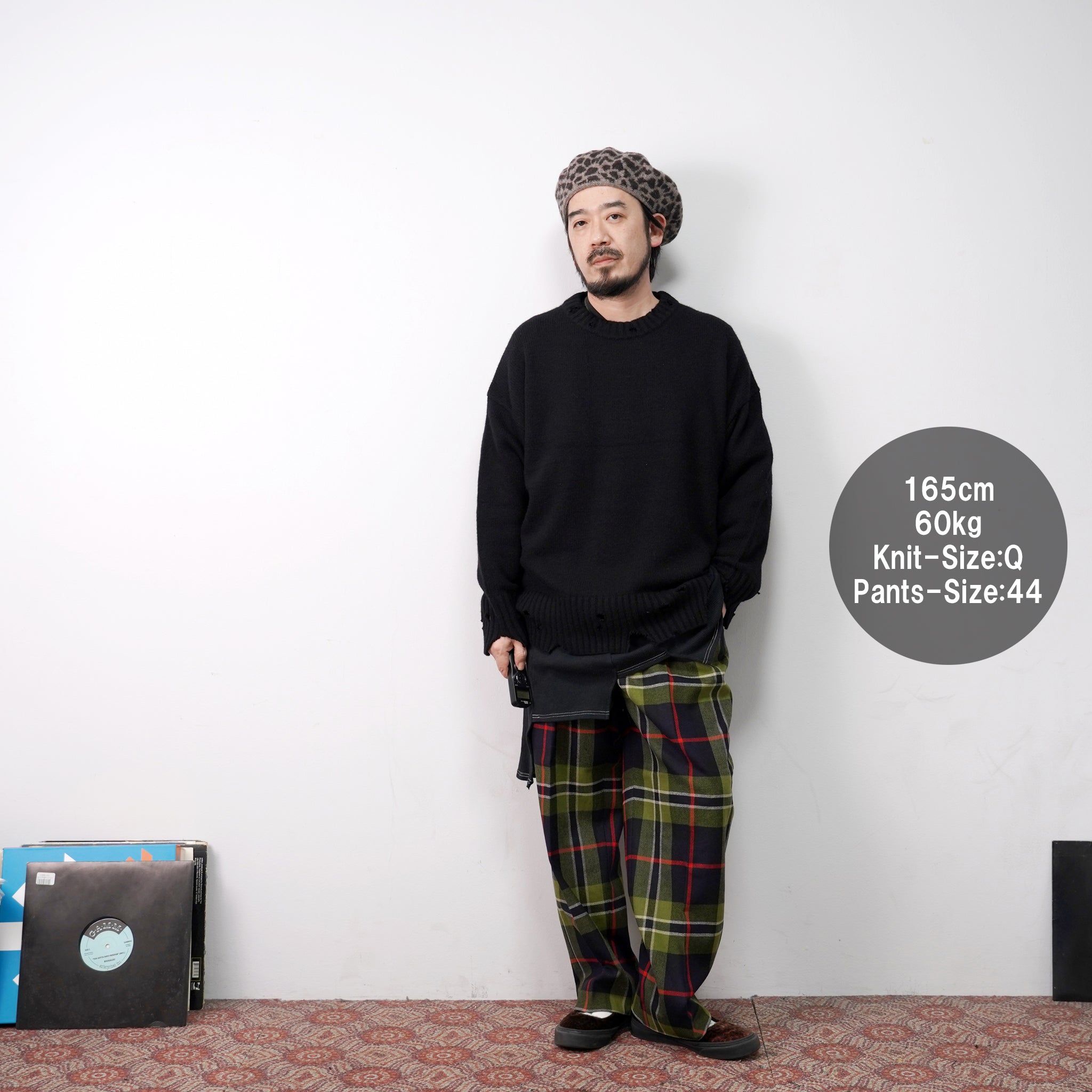No:VOO-1070 D | Name:Fringe Crew（ダメージ） | Color:Mustard/Green/Black | Size:Queen/King【VOO_ヴォー】【archive】