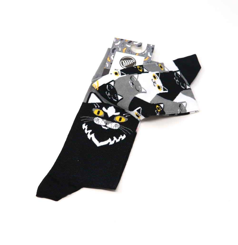 many mornings reguler socks /Black Cat/ 【many mornings メニ―モーニングス】【ネコポス選択可能】
