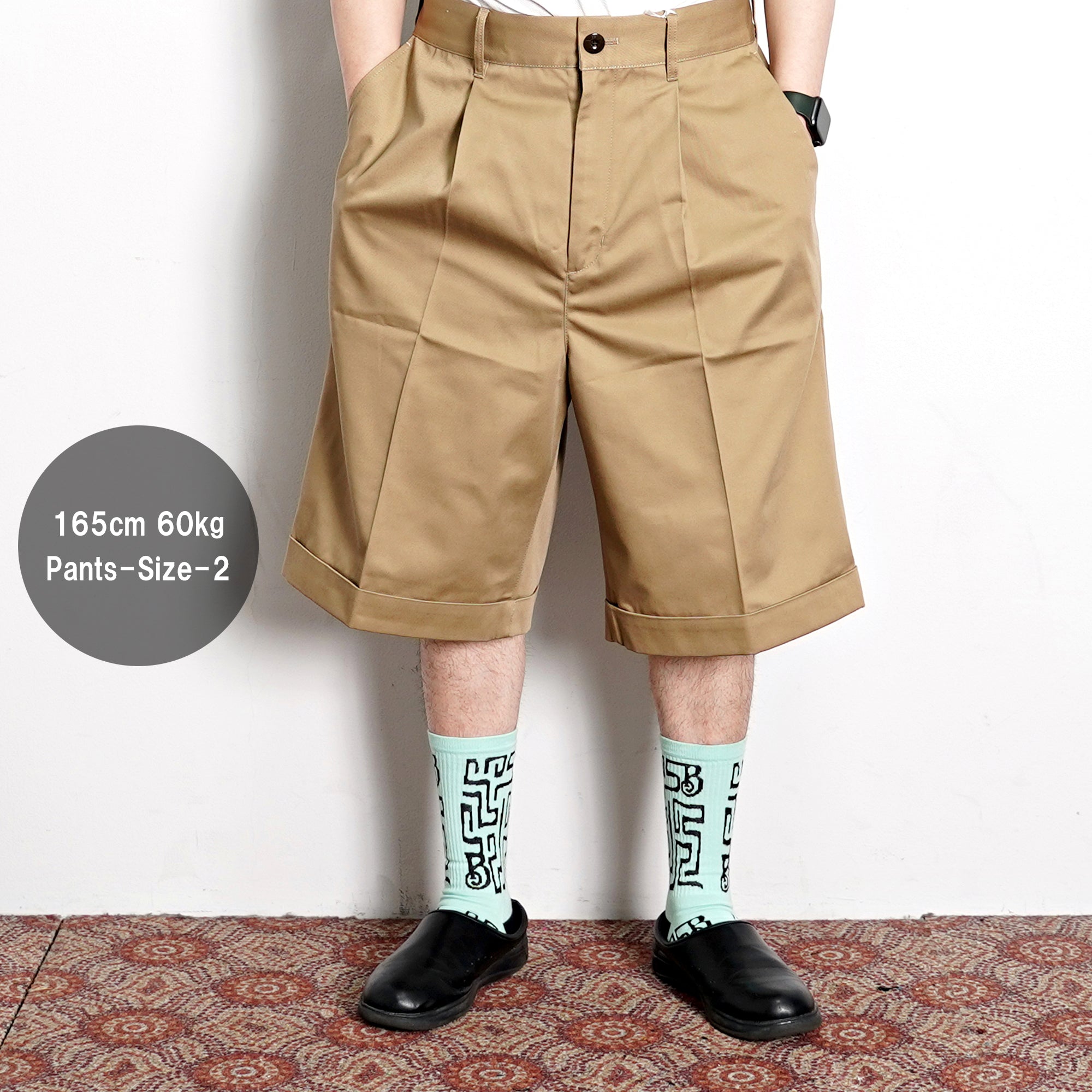 No:vr21ss-sd-pt02 | Name:BIG CHINO SHORTS | Color:CAMEL | Size-1/2【VARDE77】-VARDE77-ADDICTION FUKUOKA