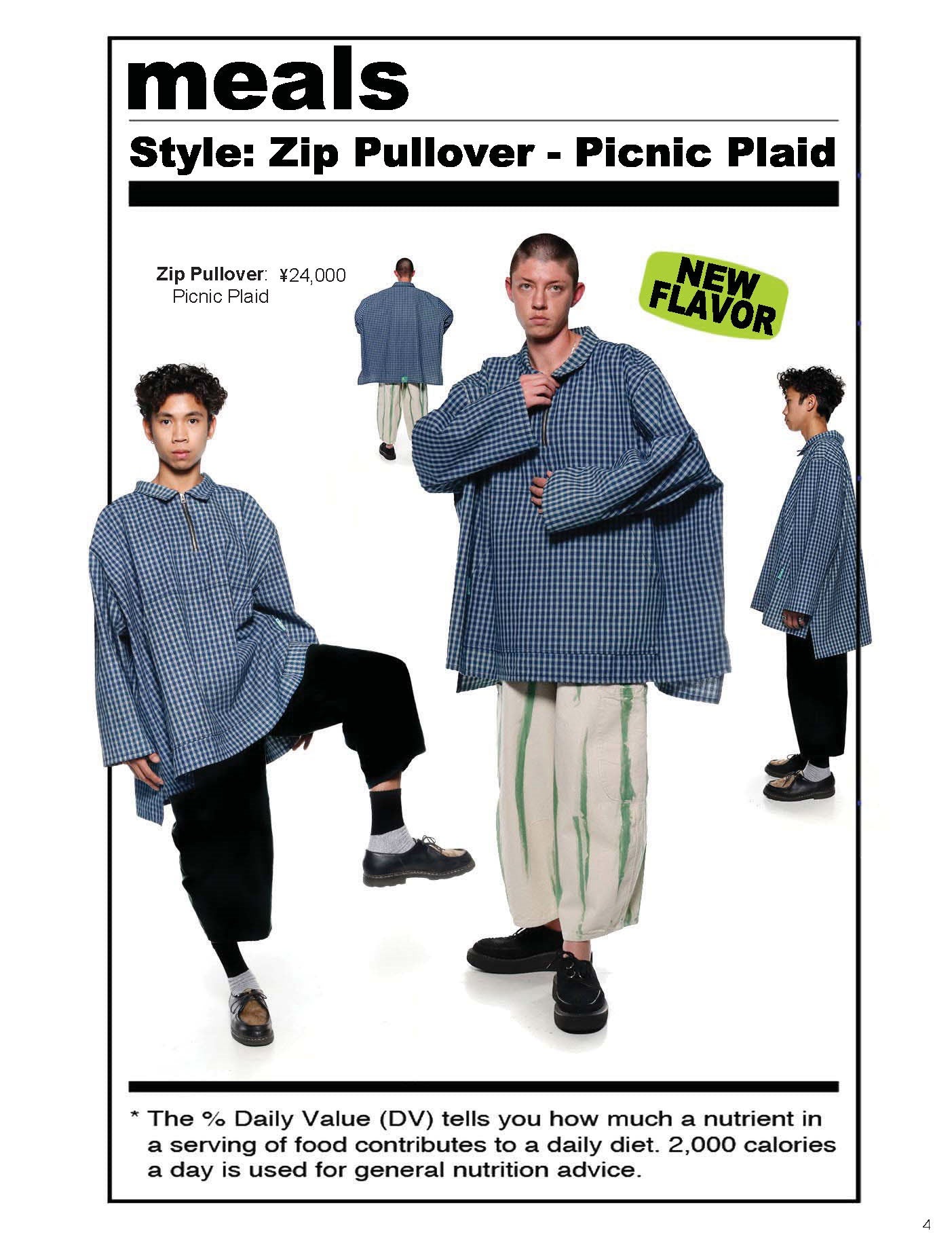 me-03 | ZIP PULLOVER – Picnic Plaid【MEALS CLOTHING_ミールクロージング】