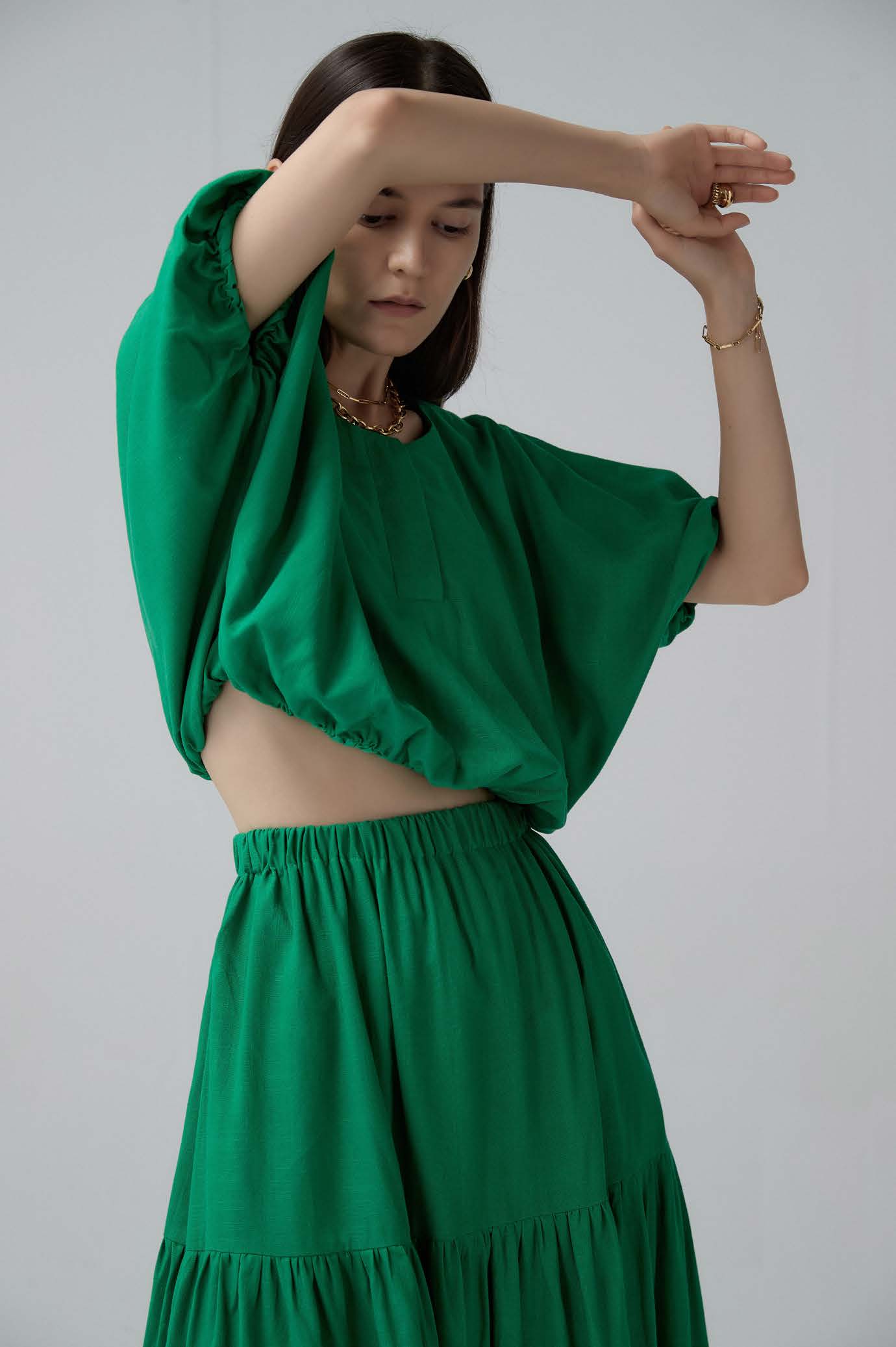 No:OSK-SS33-13D | Name:Not Your Mistakes | Color:Forest Green|Size:S【OSKER THE LABEL_オスカーザレーベル】【archive】
