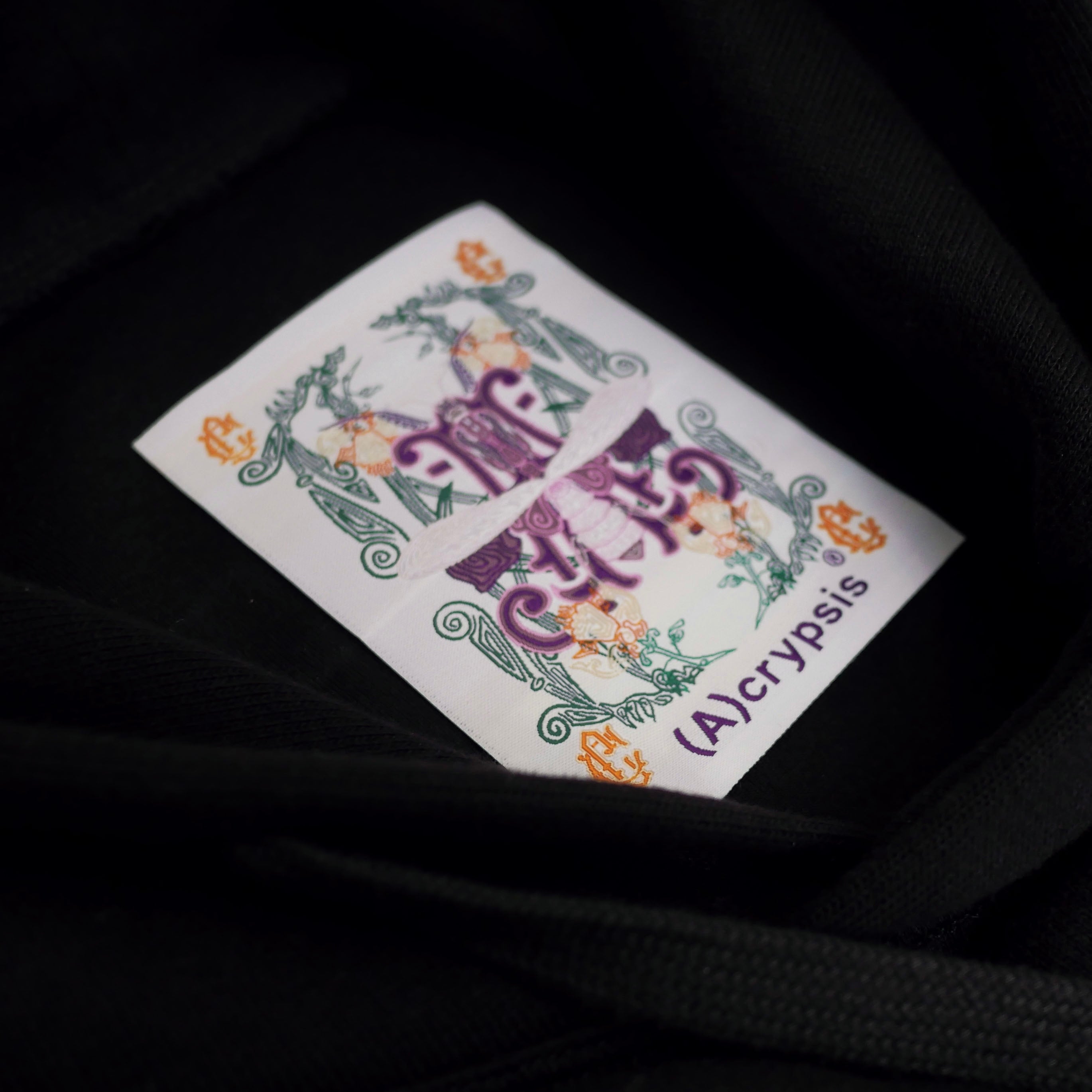 No:ACRS23-T01| Name:Flower Mantis Collection French cotton heavyweight patchwork pave cotton cap tee | Color:Black | Size:Free【(A)CRYPSIS®】【SEIVSON_セイヴソン】【archive】