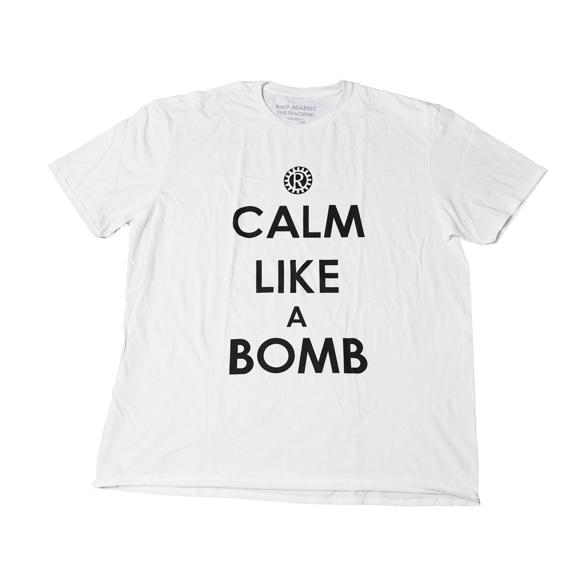 No:RATMTS08MW | Name:RATM_Calm Like A Bomb_Unisex_Tee_Rage Against The Machine | Color:White【ROCK OFF】【ネコポス選択可能】