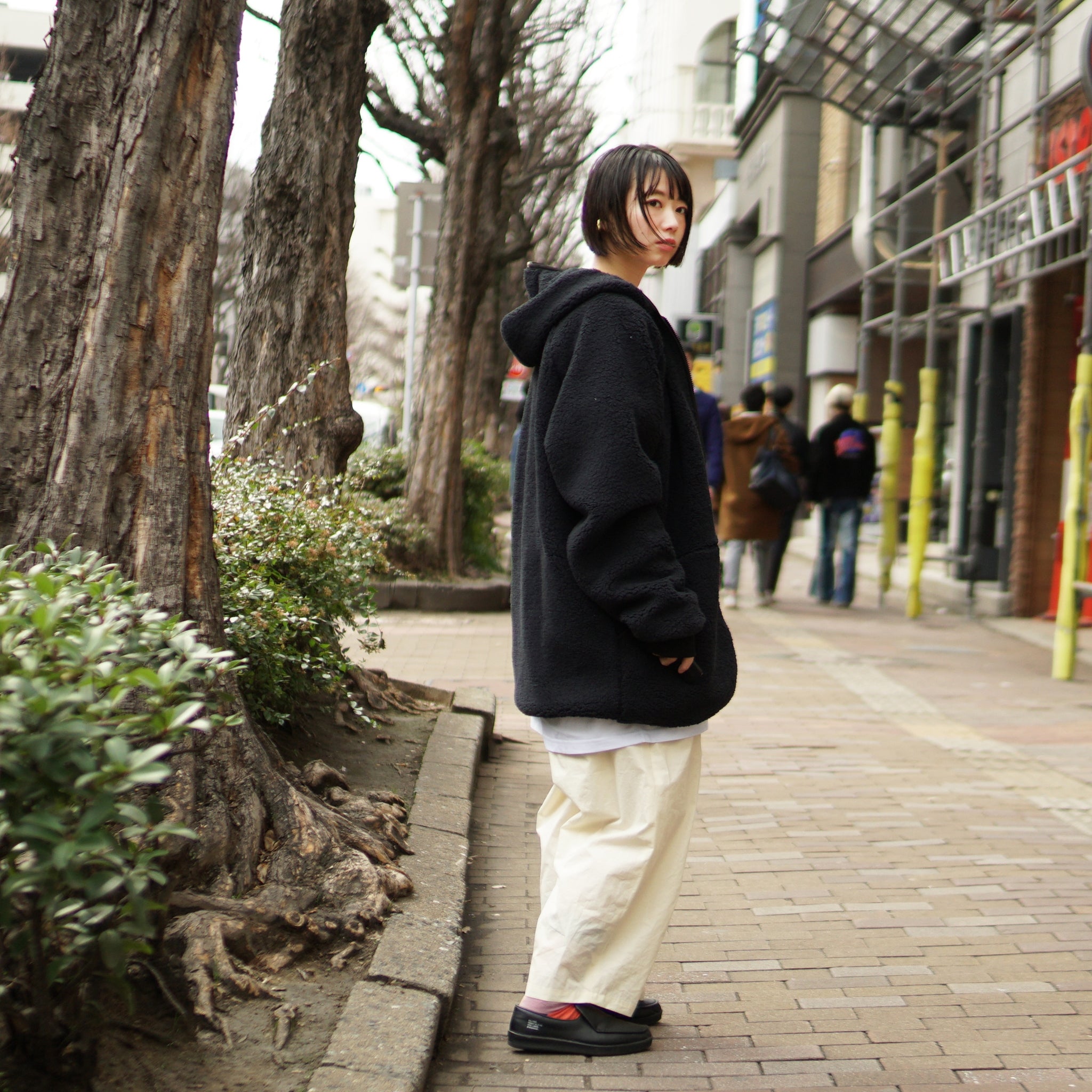 No:JAAG030 | Name:Spectrum Sherpa Hoodie 015 | Color:Black【AGELESS GALAXY_エイジレスギャラクシー】
