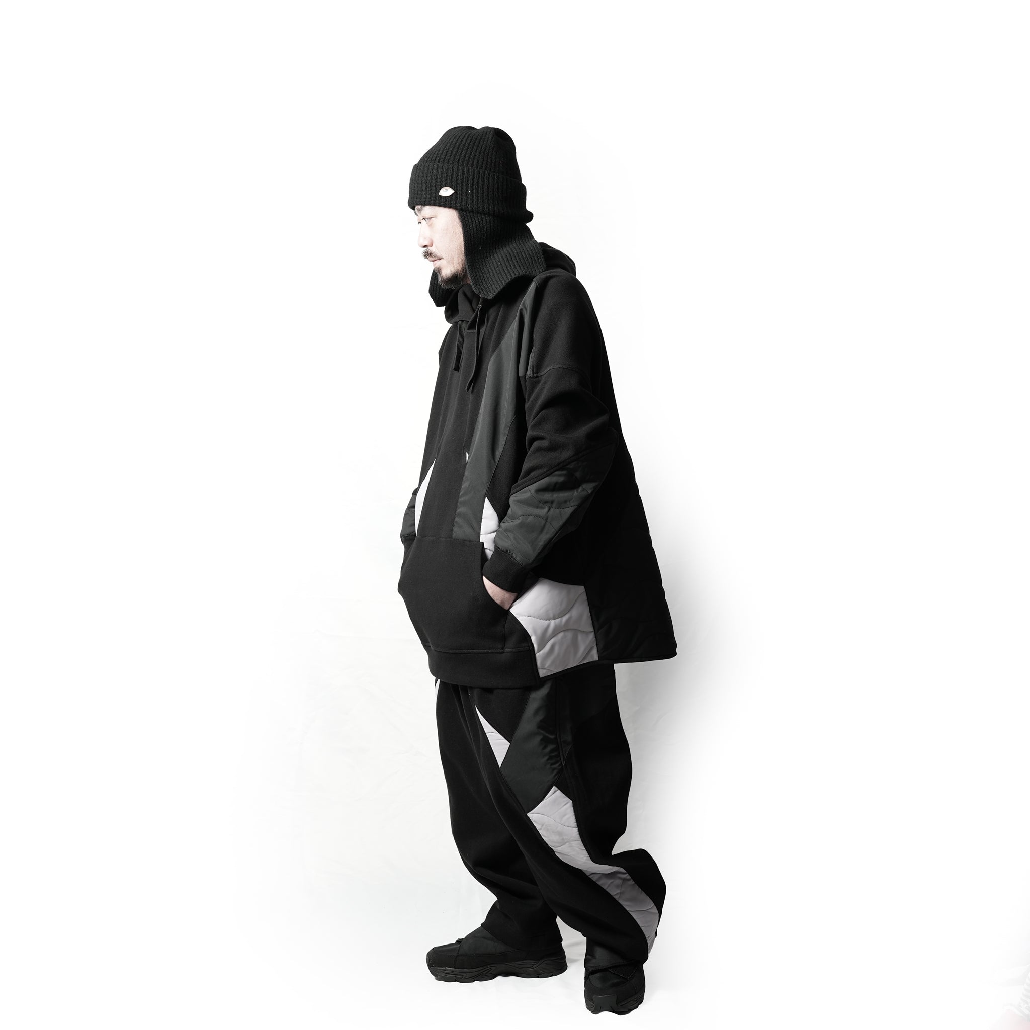 No:ACRS23-T01| Name:Flower Mantis Collection French cotton heavyweight patchwork pave cotton cap tee | Color:Black | Size:Free【(A)CRYPSIS®】【SEIVSON_セイヴソン】【archive】