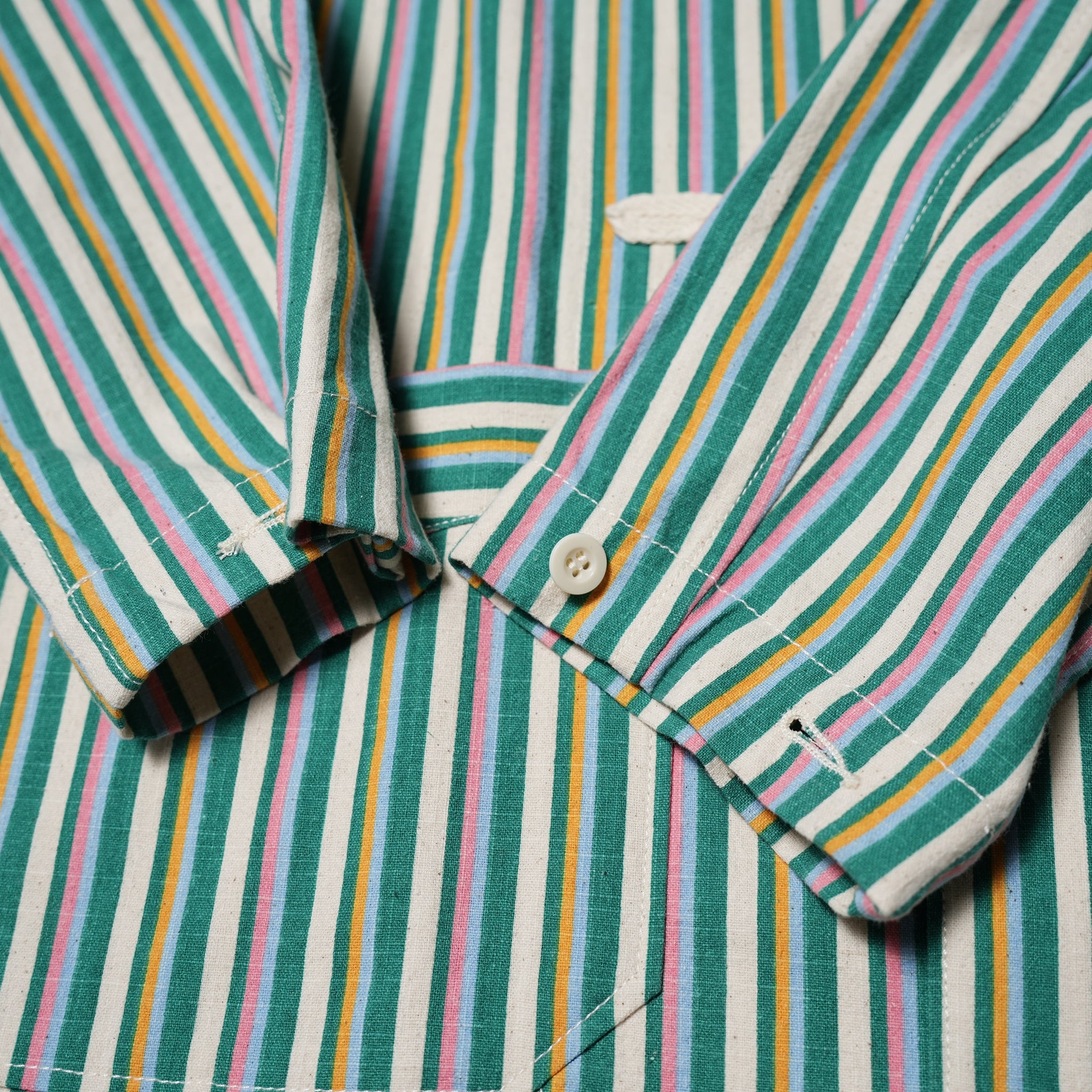 No:AM-2317003 | Name:Stripe Cotton Slab Tape Cardigan | Color:Stripe-A Blue/Stripe-B Green【ARMY TWILL_アーミーツイル】