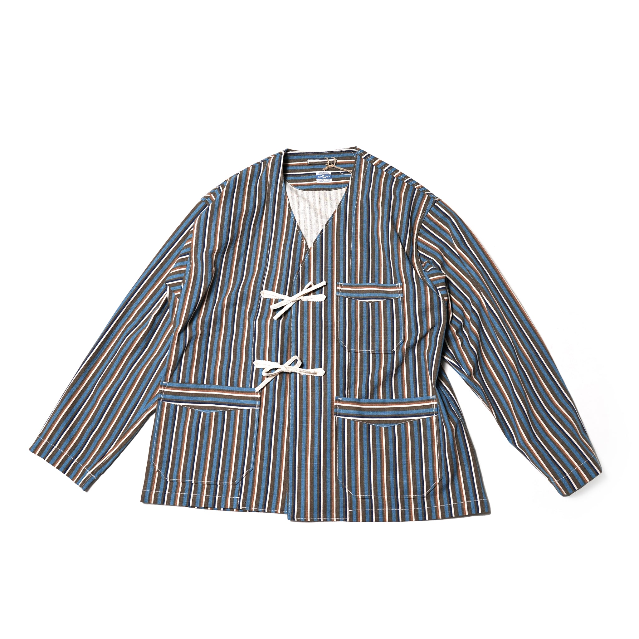 No:AM-2317003 | Name:Stripe Cotton Slab Tape Cardigan | Color:Stripe-A