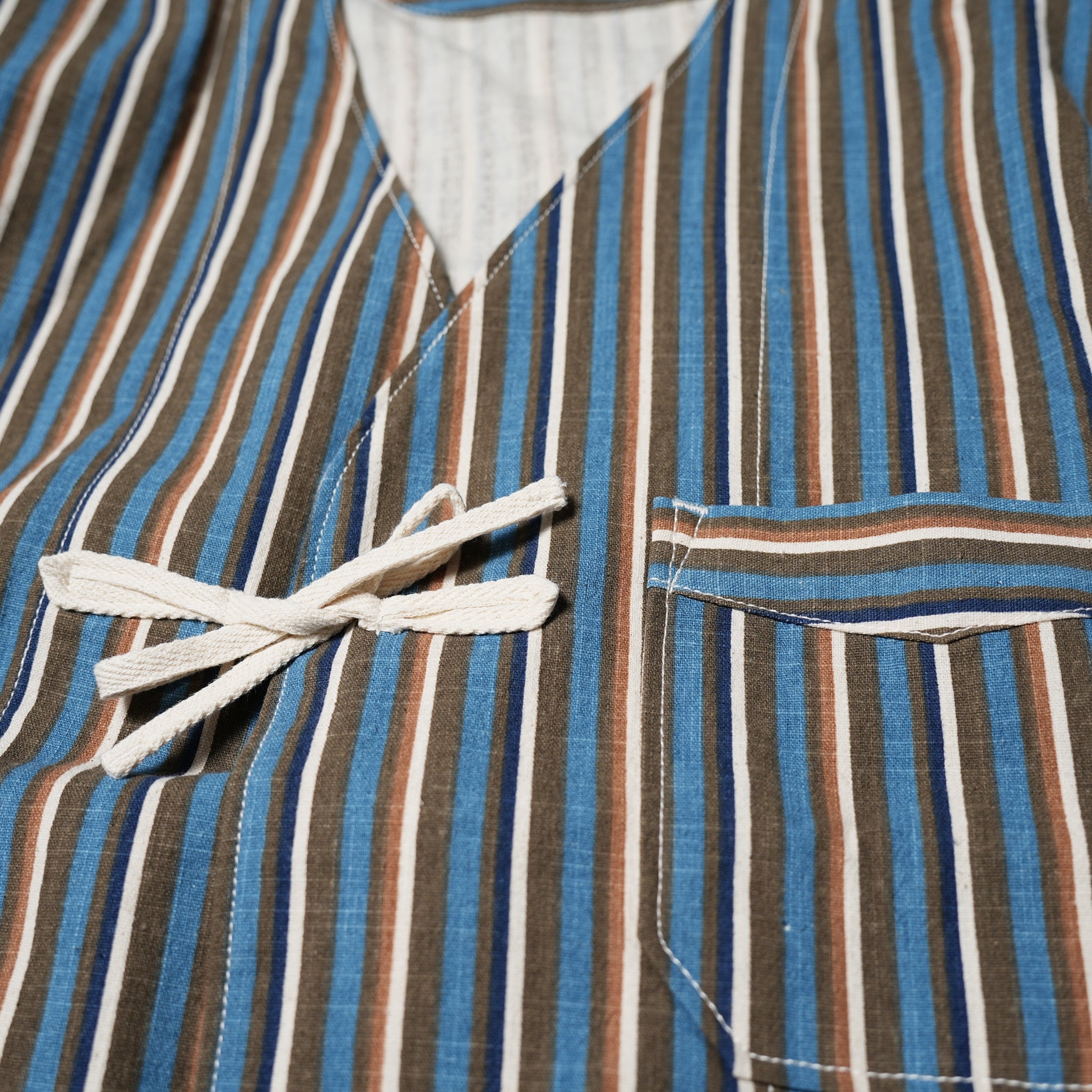 No:AM-2317003 | Name:Stripe Cotton Slab Tape Cardigan | Color:Stripe-A Blue/Stripe-B Green【ARMY TWILL_アーミーツイル】