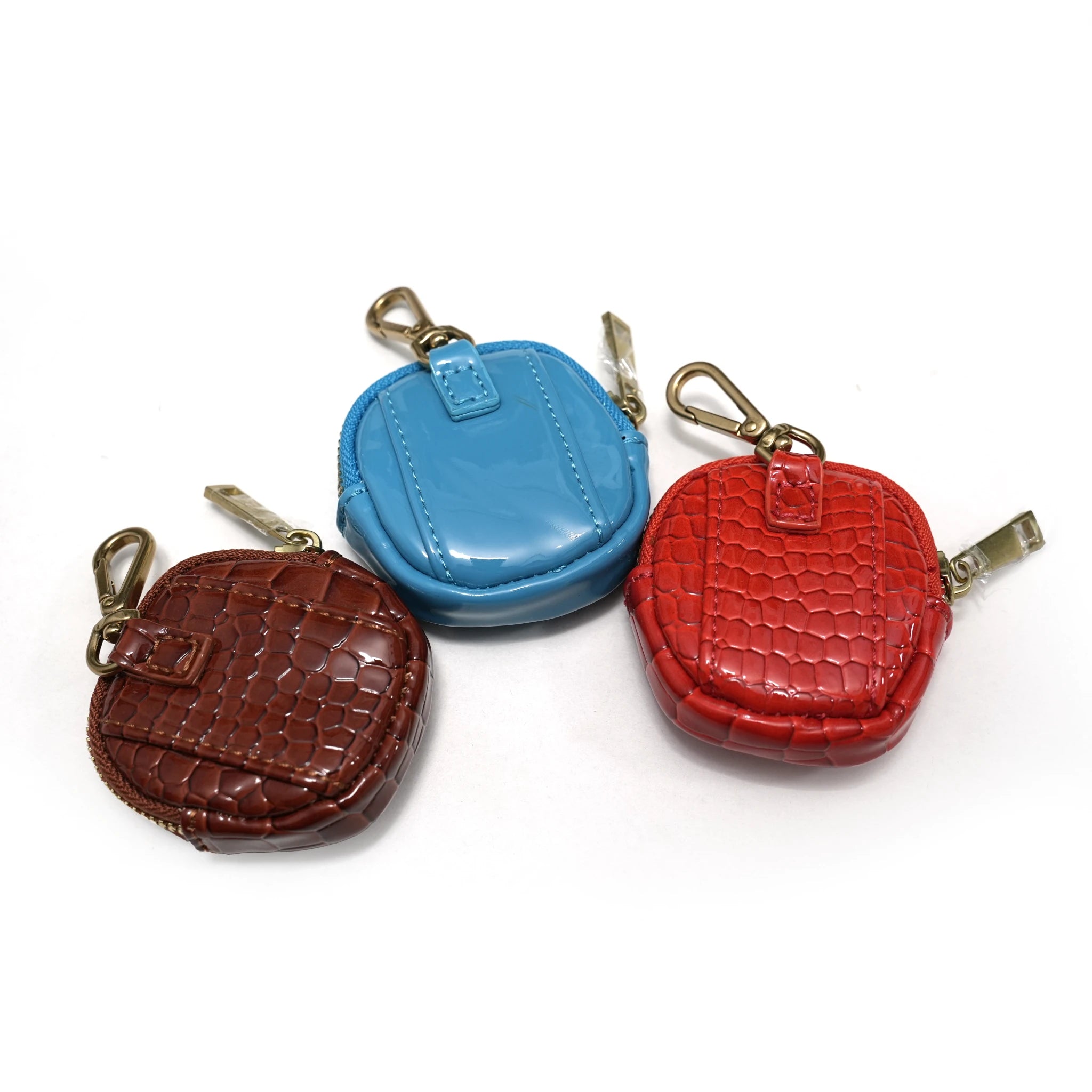 No:BL22H021-10 | Name:Isabel Airpods Case | Color:Dark Brick Baby Croc/Poppy Baby Croc/Cerulean Blue Patent【BRIE LEON_ブリ―レオン】