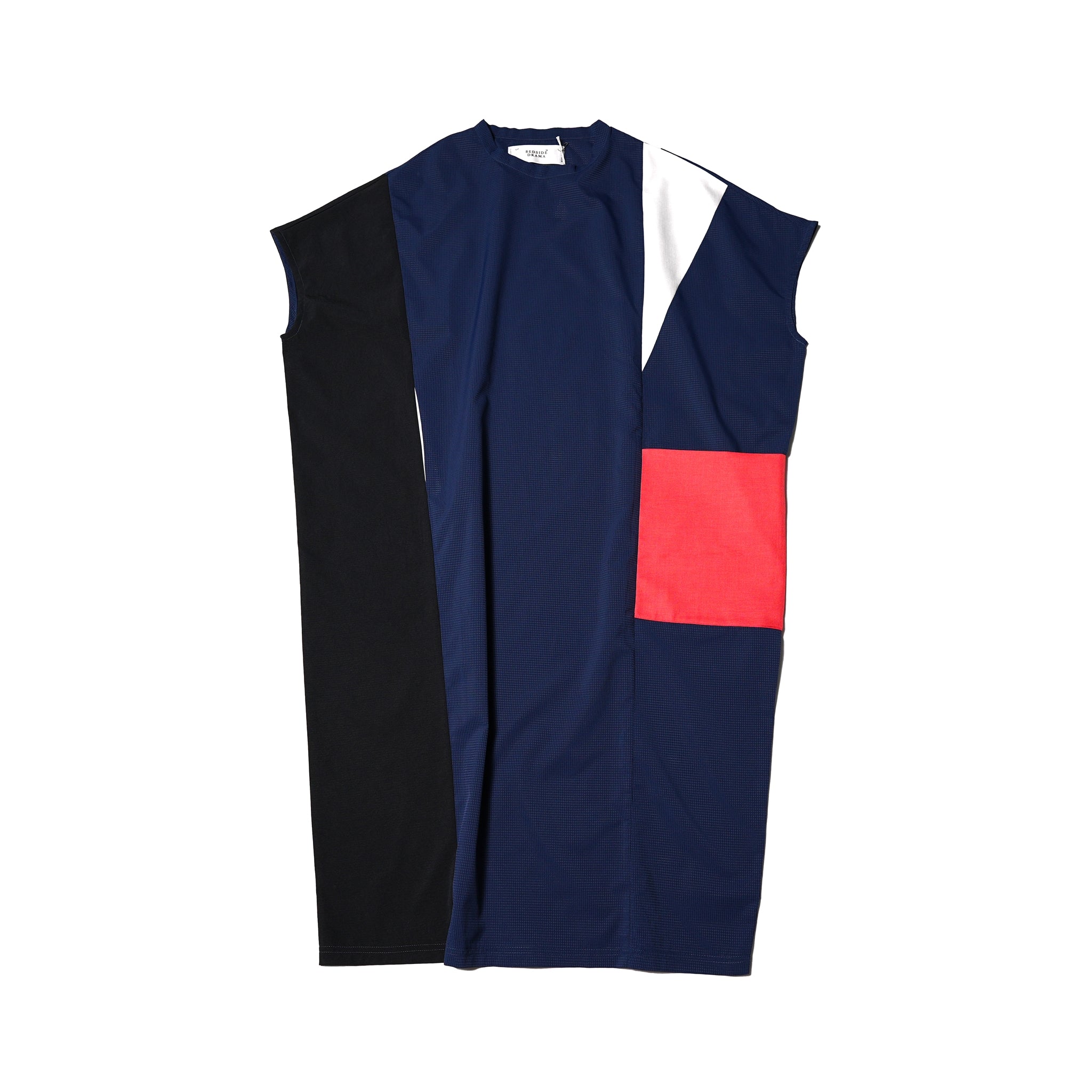 No:bsd23SS-02_b | Name:Color panel onepiece | Color:Navy【BEDSIDEDRAMA_ベッドサイドドラマ】【archive】
