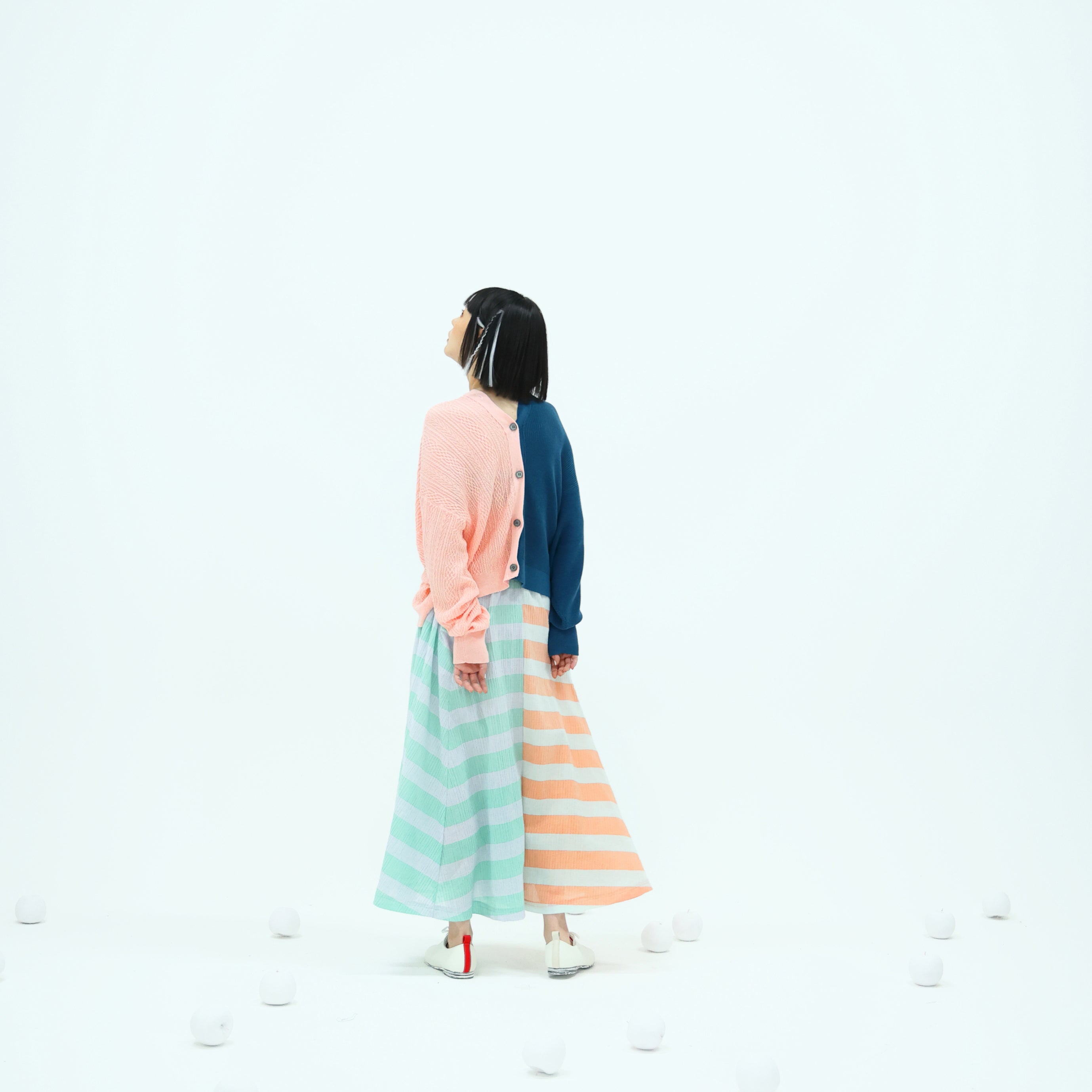 No:bsd23SS-20_a | Name:3piece knit cardigan | Color:Azisai【BEDSIDEDRAMA_ベッドサイドドラマ】