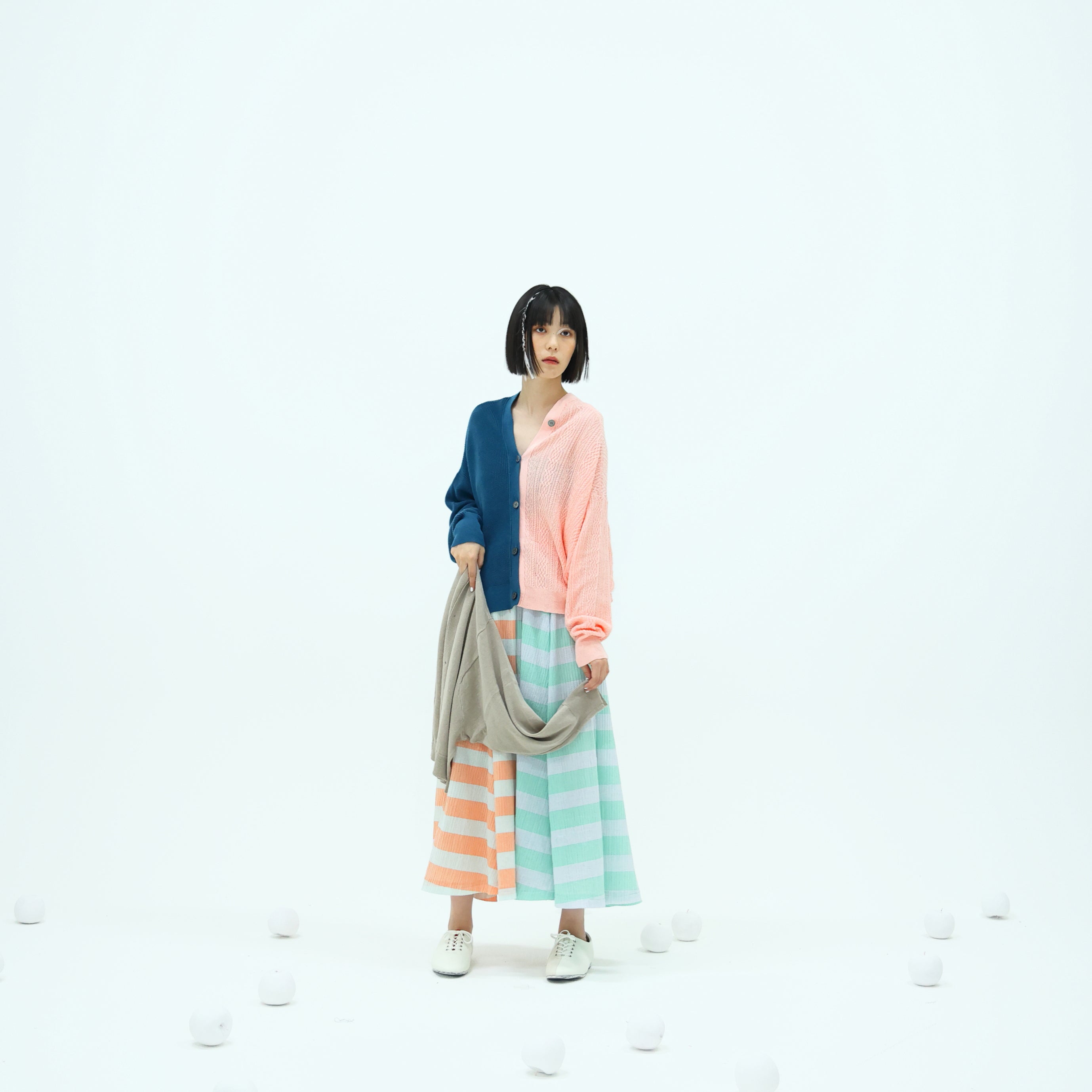 No:bsd23SS-20_a | Name:3piece knit cardigan | Color:Azisai【BEDSIDEDRAMA_ベッドサイドドラマ】
