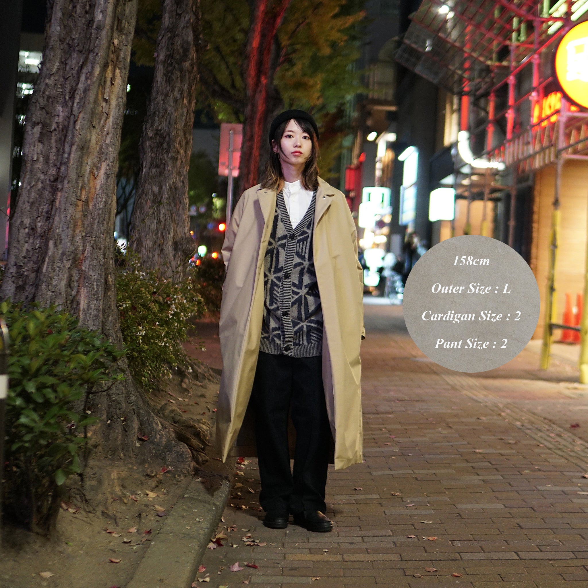 PH21FW-002 | P.H.M. Long Coat – Black / Beige | POWDERHORN MOUNTAINEERING
