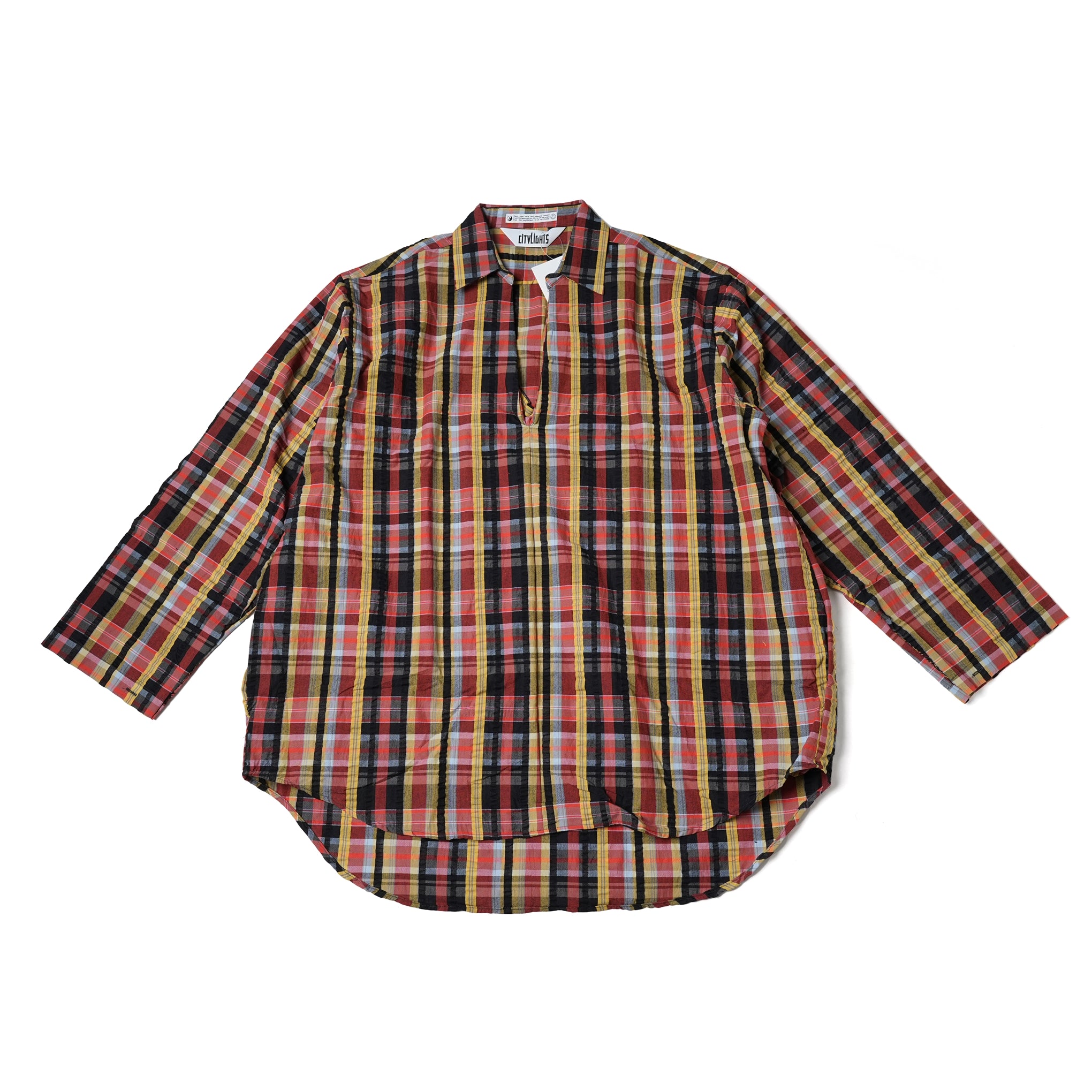 Name: MEX KAFTAN SHIRT | Color:Madrascheck | Size:One 【CITYLIGHTS PRODUCTS_シティライツプロダクツ】