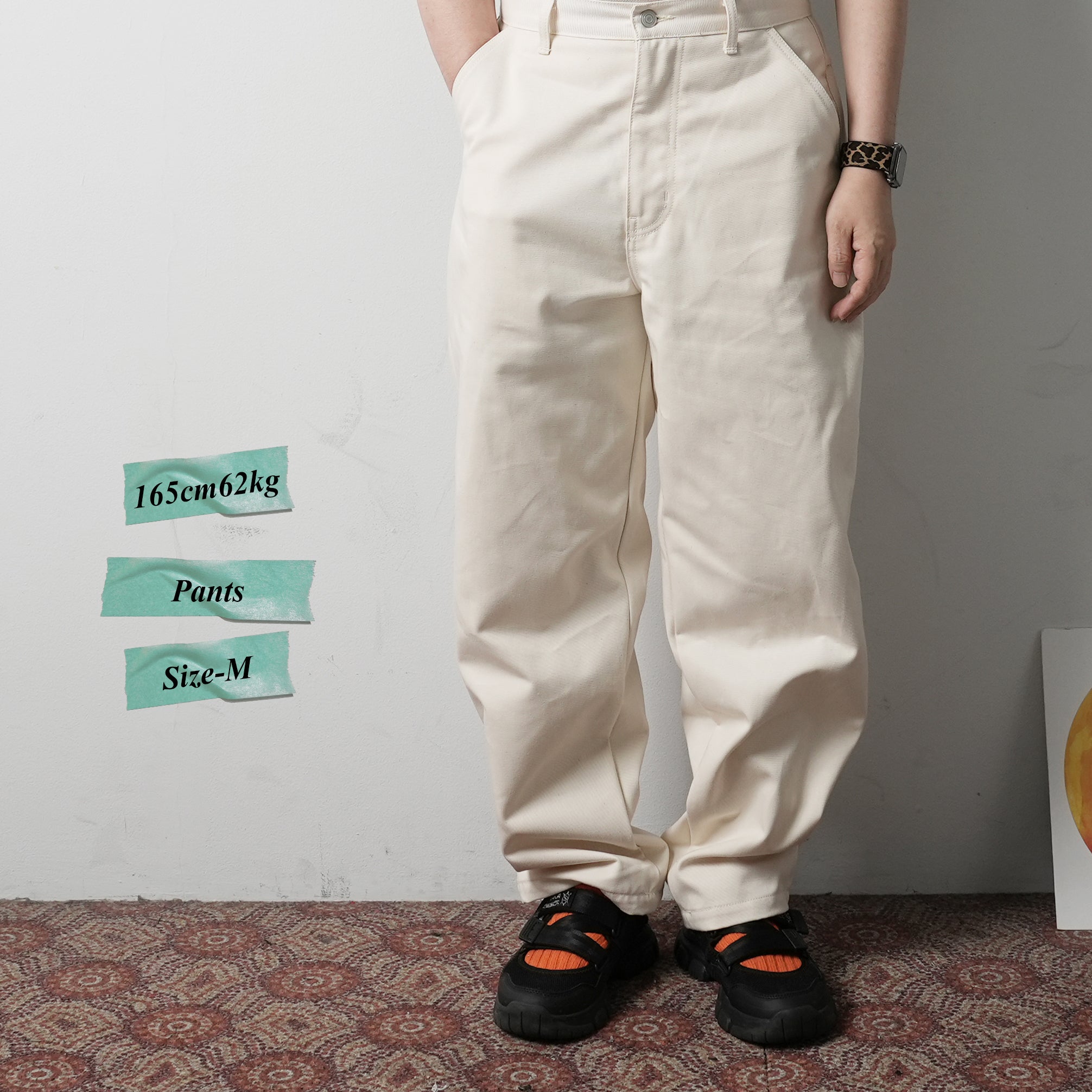 Name: YING-YANG WORK PANTS | Color: Natural/Green | Size: S/M/L【CITYLIGHTS PRODUCTS_シティライツプロダクツ】