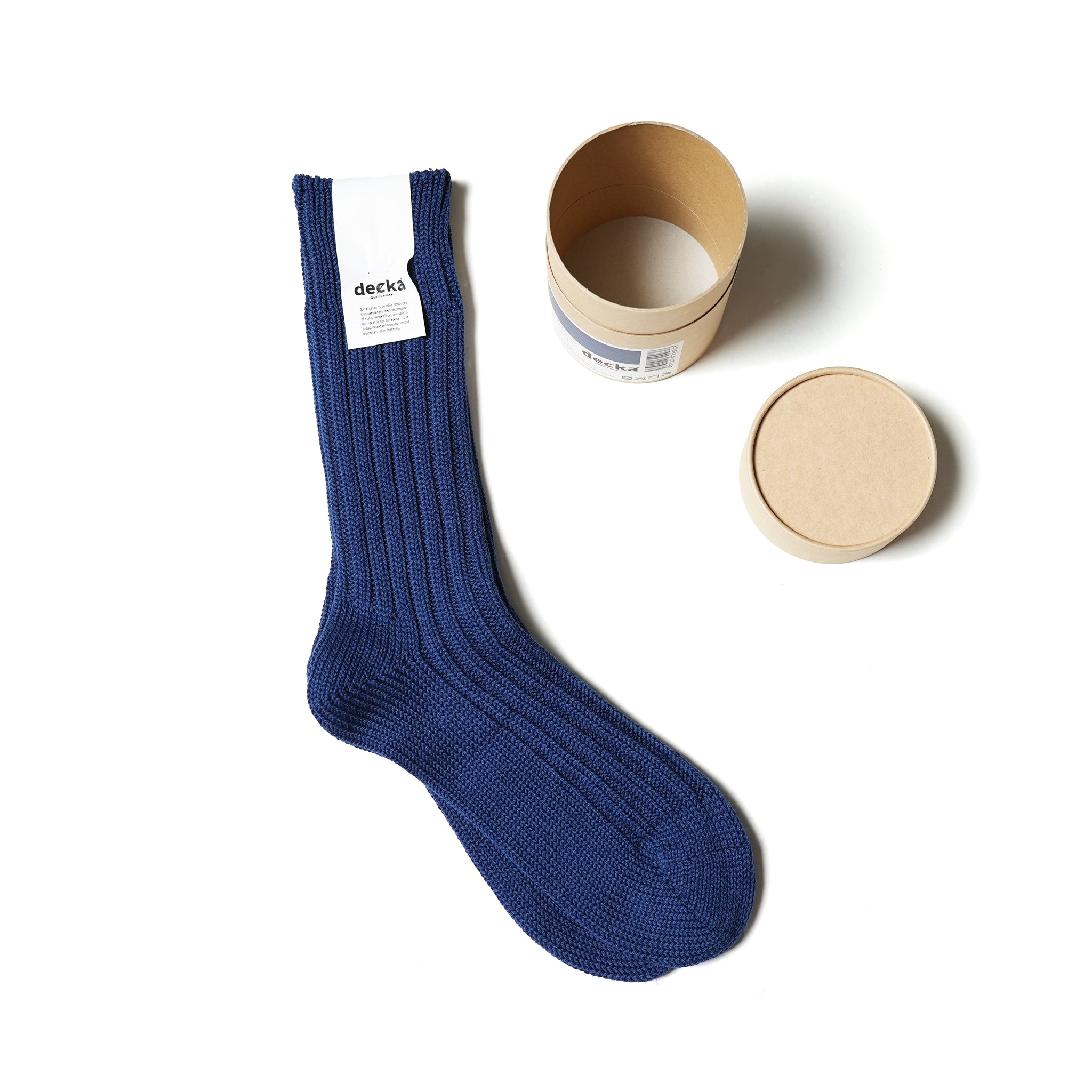 [de-01-2] Cased Heavyweight Plain Socks-2nd Collection- | Color:Navy【DECKA QUALITY SOCKS_デッカクオリティソックス】