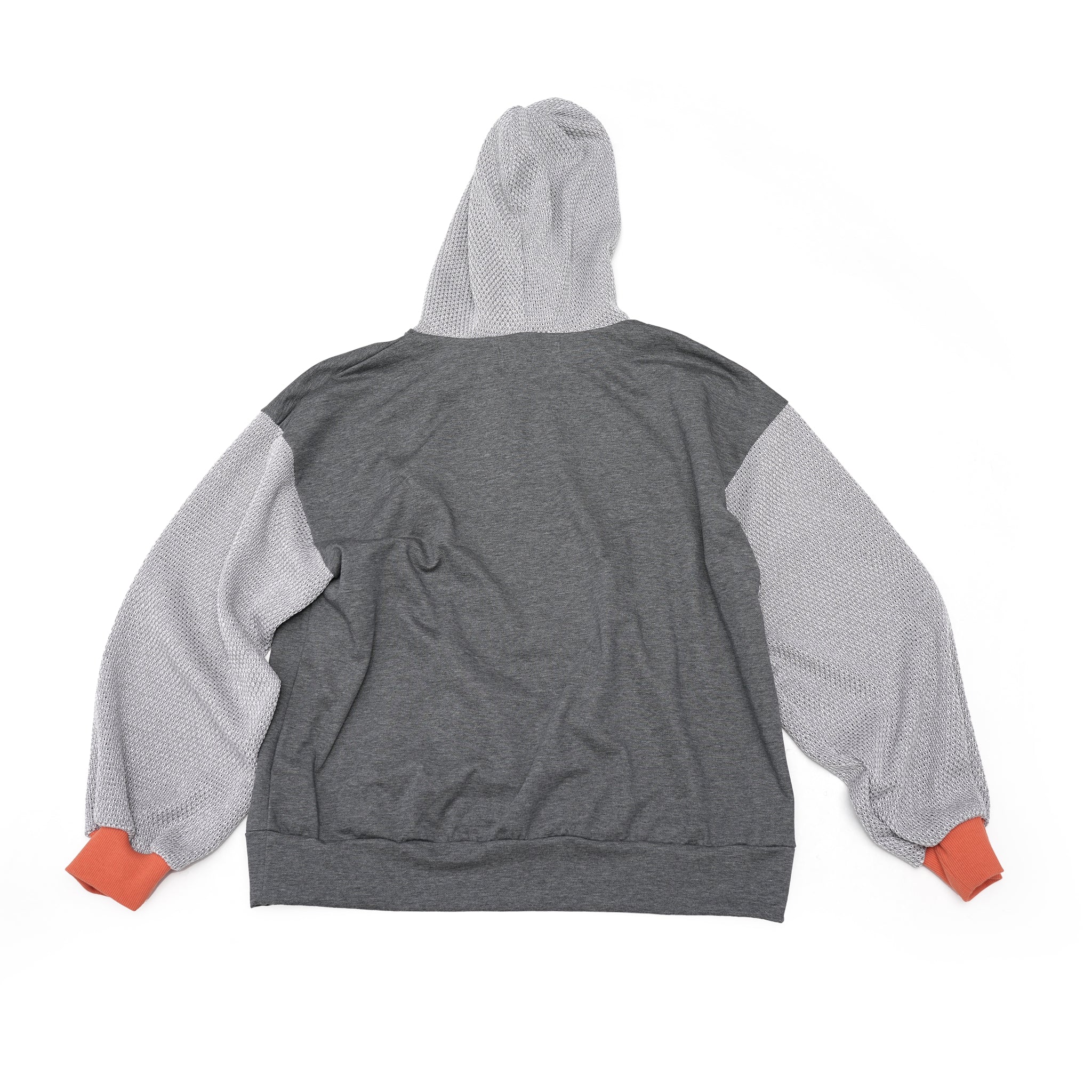 No:efcp-15 | Name:logo switching balloon sleeve hoodie | Color:gray×orange | Size:Free【EFFECTEN_エフェクテン】