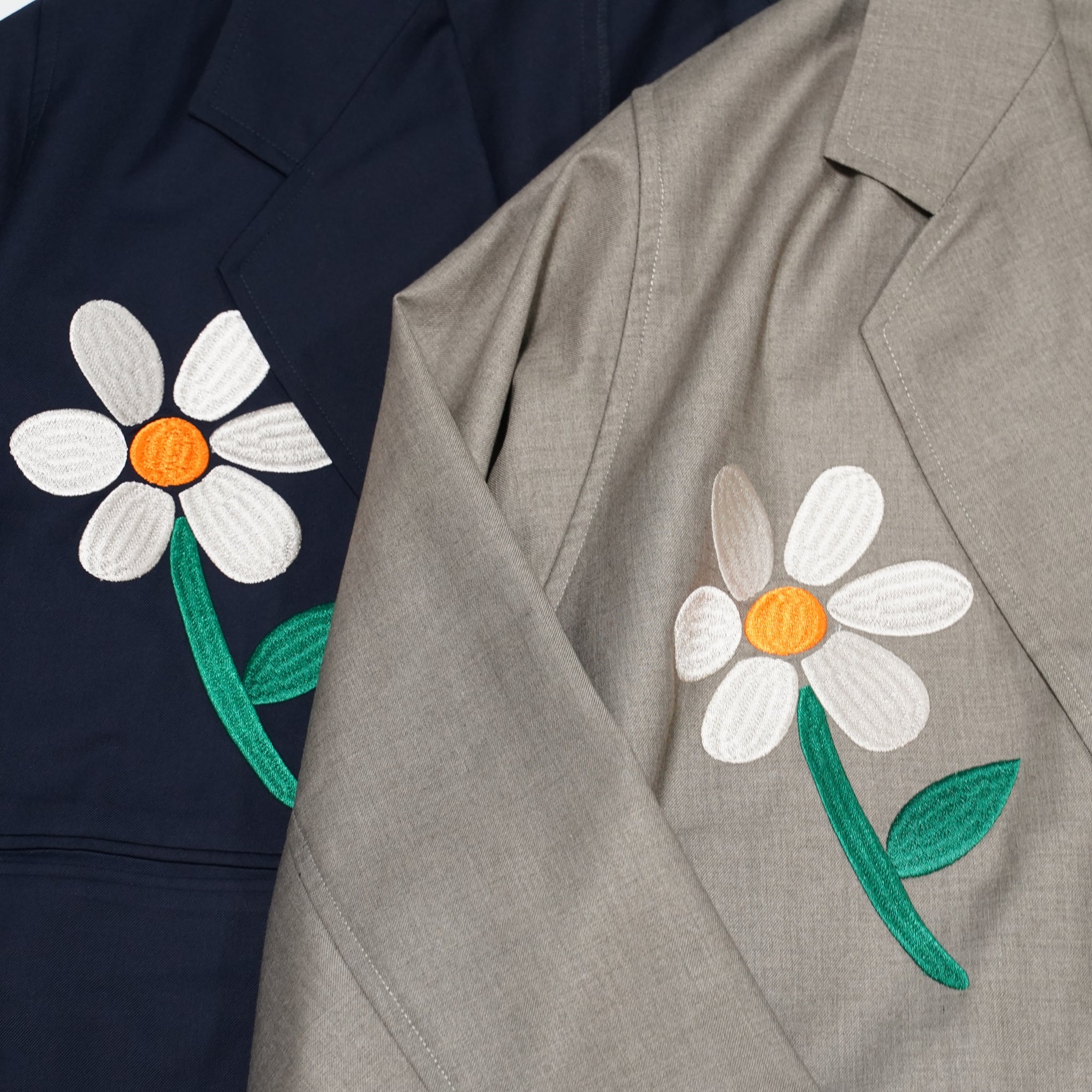 No:LL-JK01 | Name:Flower Embroidery Big Jacket | Color:Gray/Navy【EFILEVOL_エフィレボル】