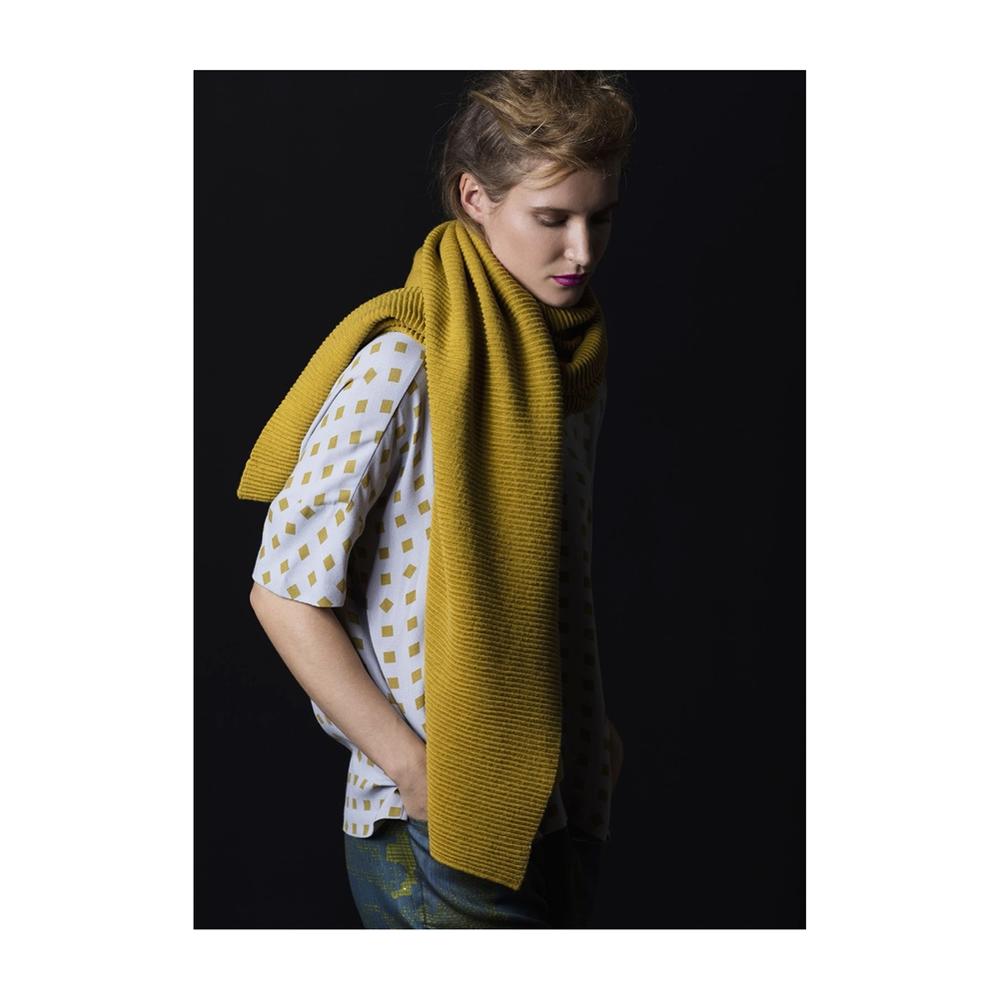 No:SC0129W17-SC0128W17 | Name:Ottoman Knit scarf | Color:Sulphur/mulberry 【ELK】【ネコポス選択可能】-ELK-ADDICTION FUKUOKA