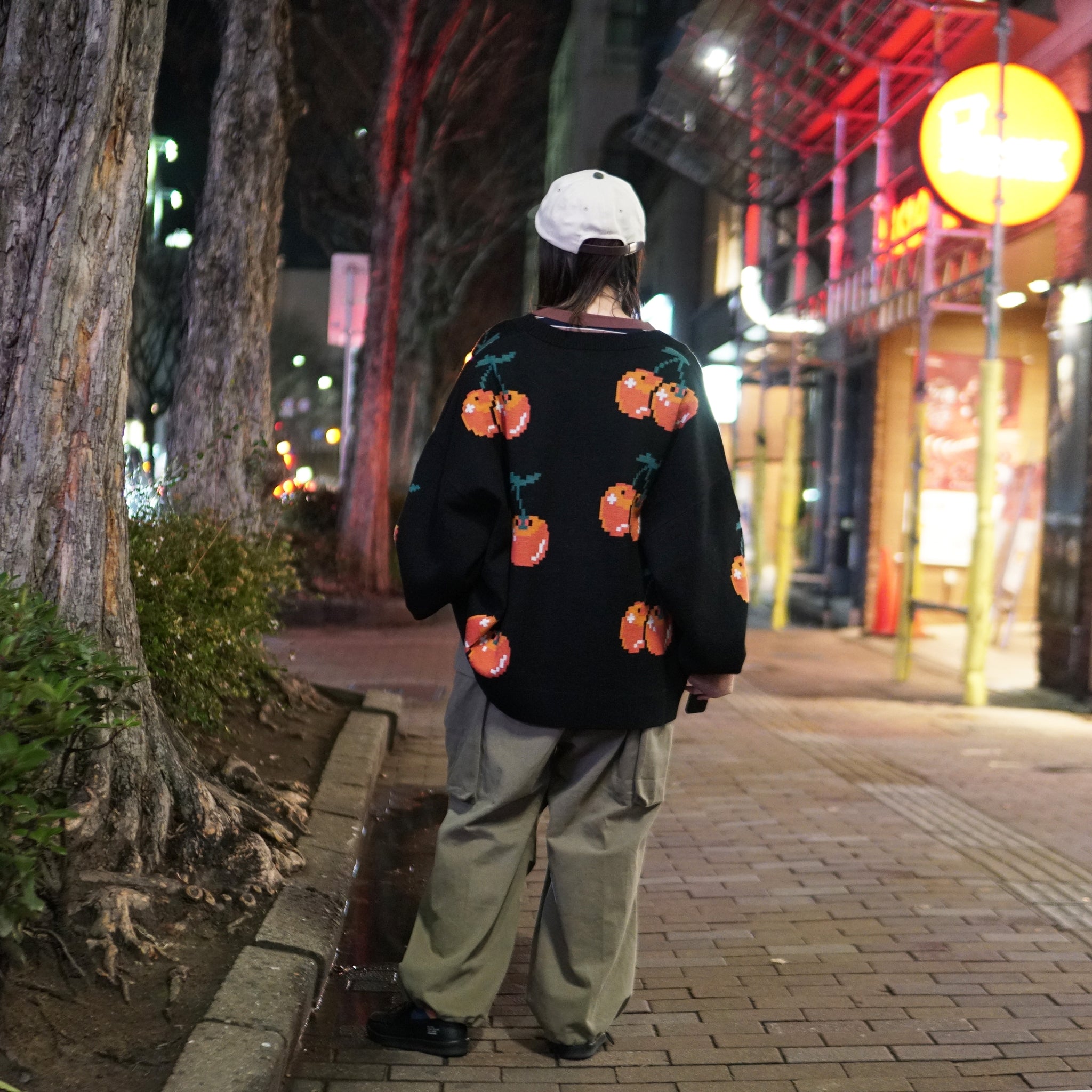 No:pw22kt01 | Name:cherry knit crewneck | Color:Black | Size:1/2【PLATEAU STUDIO_プラトー スタジオ】
