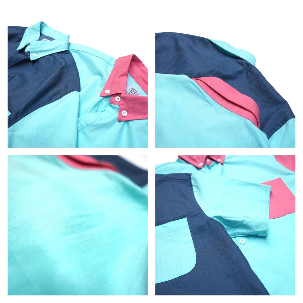 Tillson Button Up Color: Salmon-Teal Navy-Teal【ANTLER&WOODS】【ネコポス選択可能】-ANTLER & WOODS-ADDICTION FUKUOKA