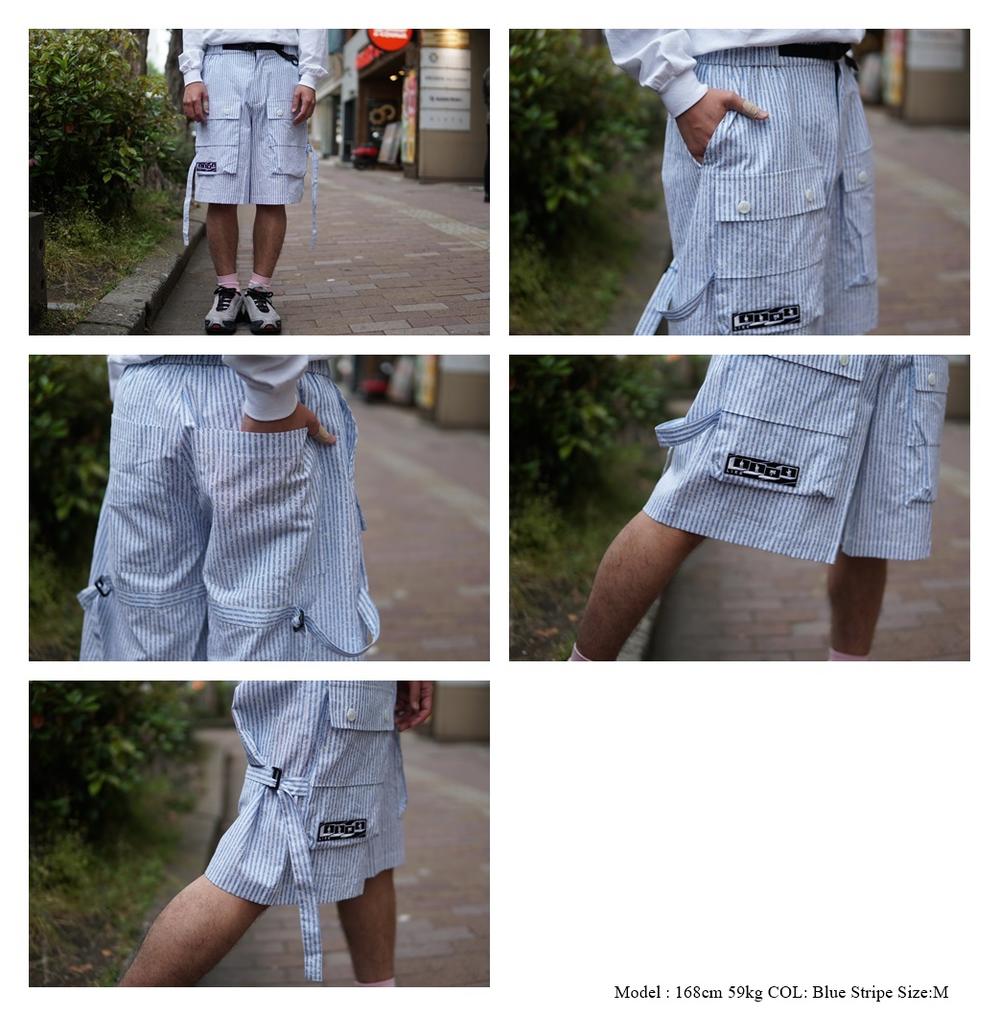 Cubex Shorts - Blue Stripe 【WEAVISM】-WEAVISM-ADDICTION FUKUOKA