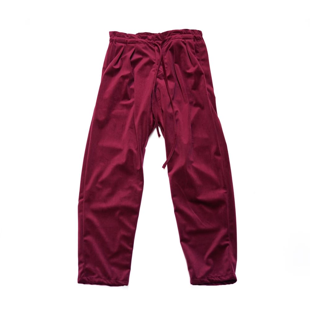 m26302 Item Name:Drop Crotch Pants | Color:Silky Velvet 8.5oz Maroon【MONITALY】-MONITALY-ADDICTION FUKUOKA