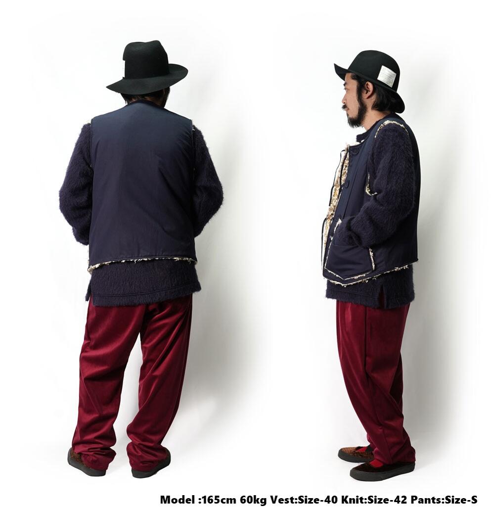 m26302 Item Name:Drop Crotch Pants | Color:Silky Velvet 8.5oz Maroon【MONITALY】-MONITALY-ADDICTION FUKUOKA