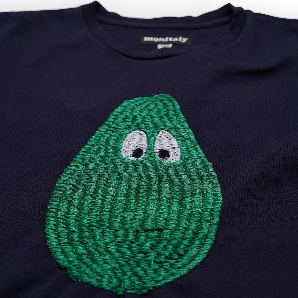 Name:3D Embroidery S/S Tee | Color:8/1 Jersey Navy w/ Avocado | No:M27703【MONITALY】-MONITALY-ADDICTION FUKUOKA