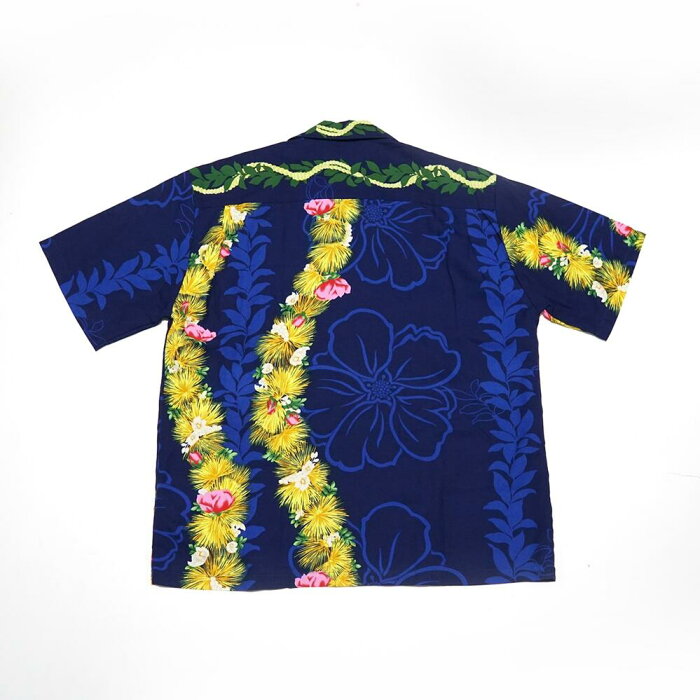 Name:Men's Aloha Shirt-Ohia | Color:Green/Navy | No:542-HASMB【Hilo Hattie ヒロハッティ】【UNISEX ユニセックス】【アロハシャツ】【202003】【ネコポス選択可能】-HILO HATTIE-ADDICTION FUKUOKA