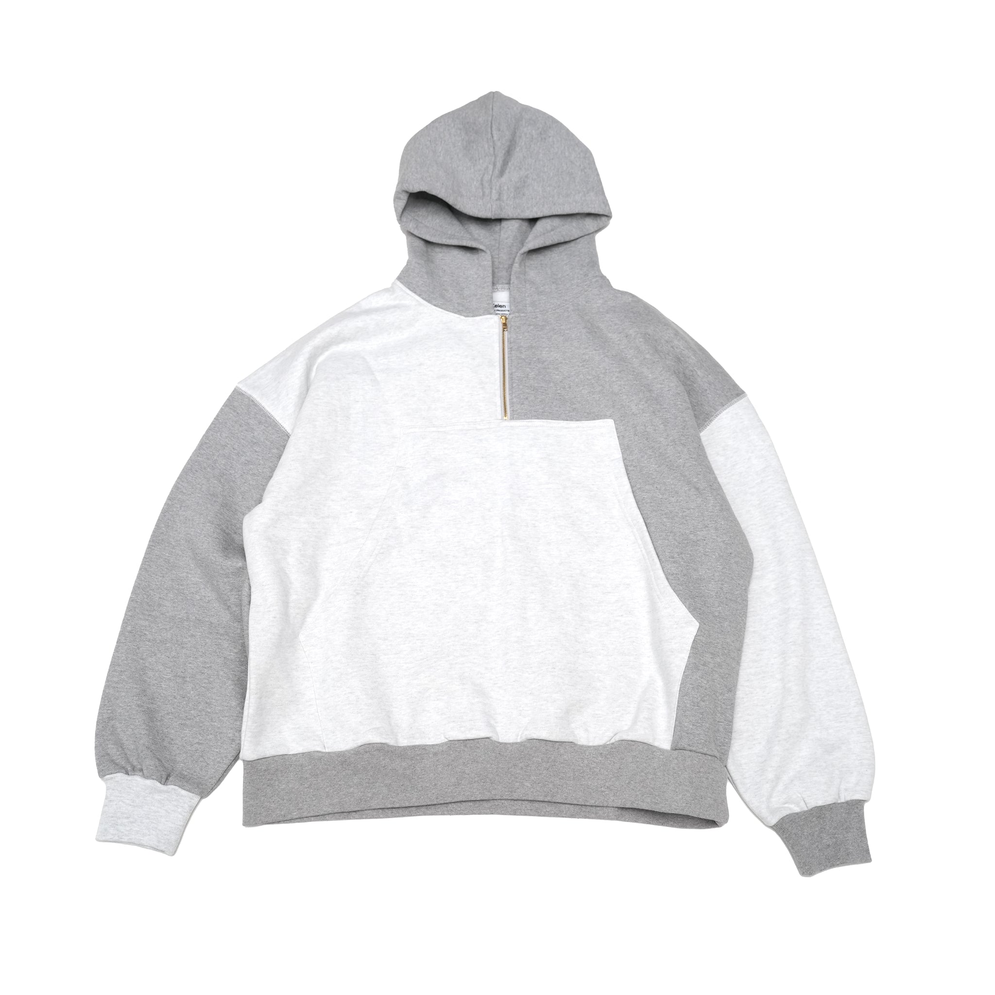 Lun_Big Pocket Half Zip Bicolor Hoodie – Crazy / Green | KELEN MEN
