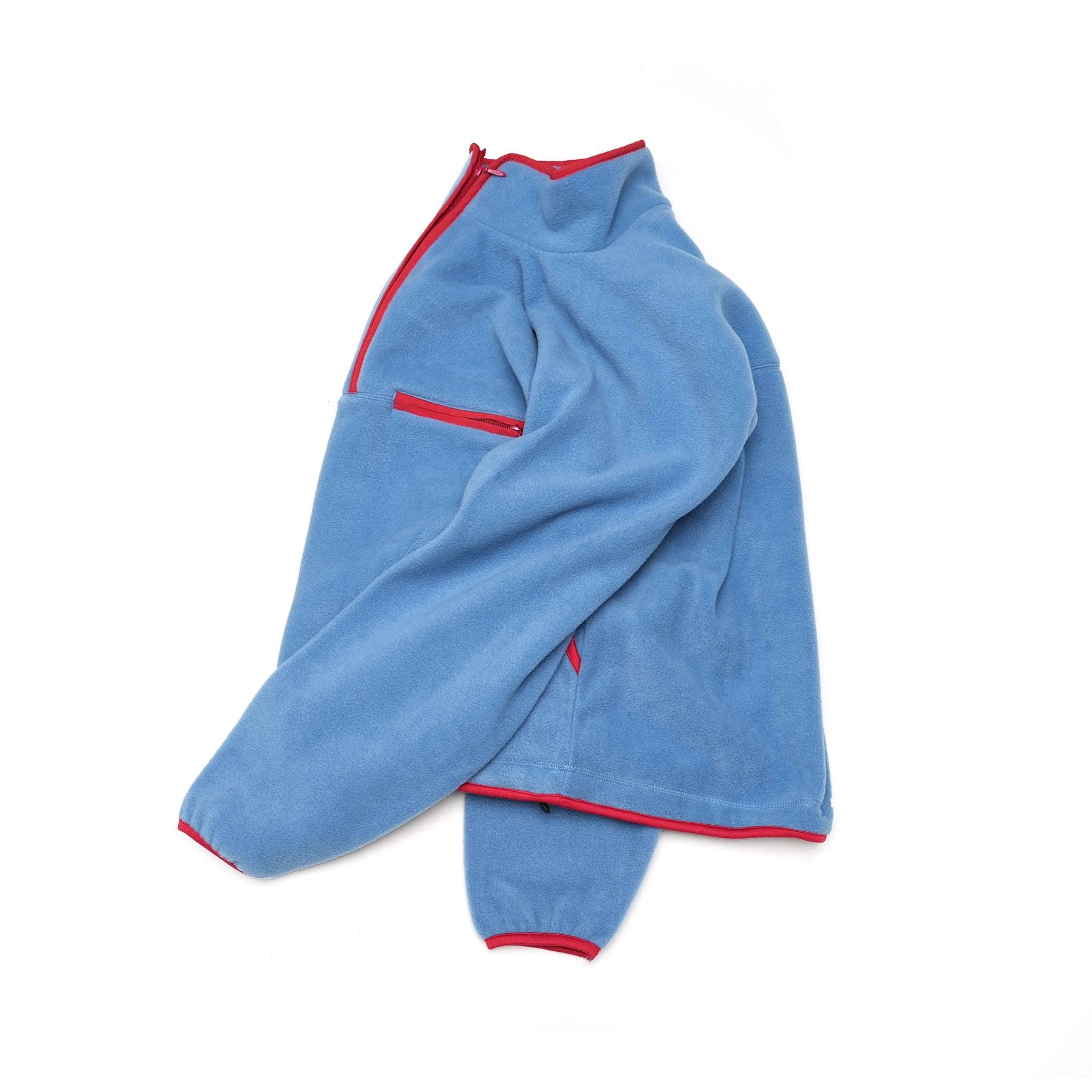 Heron_Half Zip Fleece Top – Vintageblue / Black | KELEN MEN