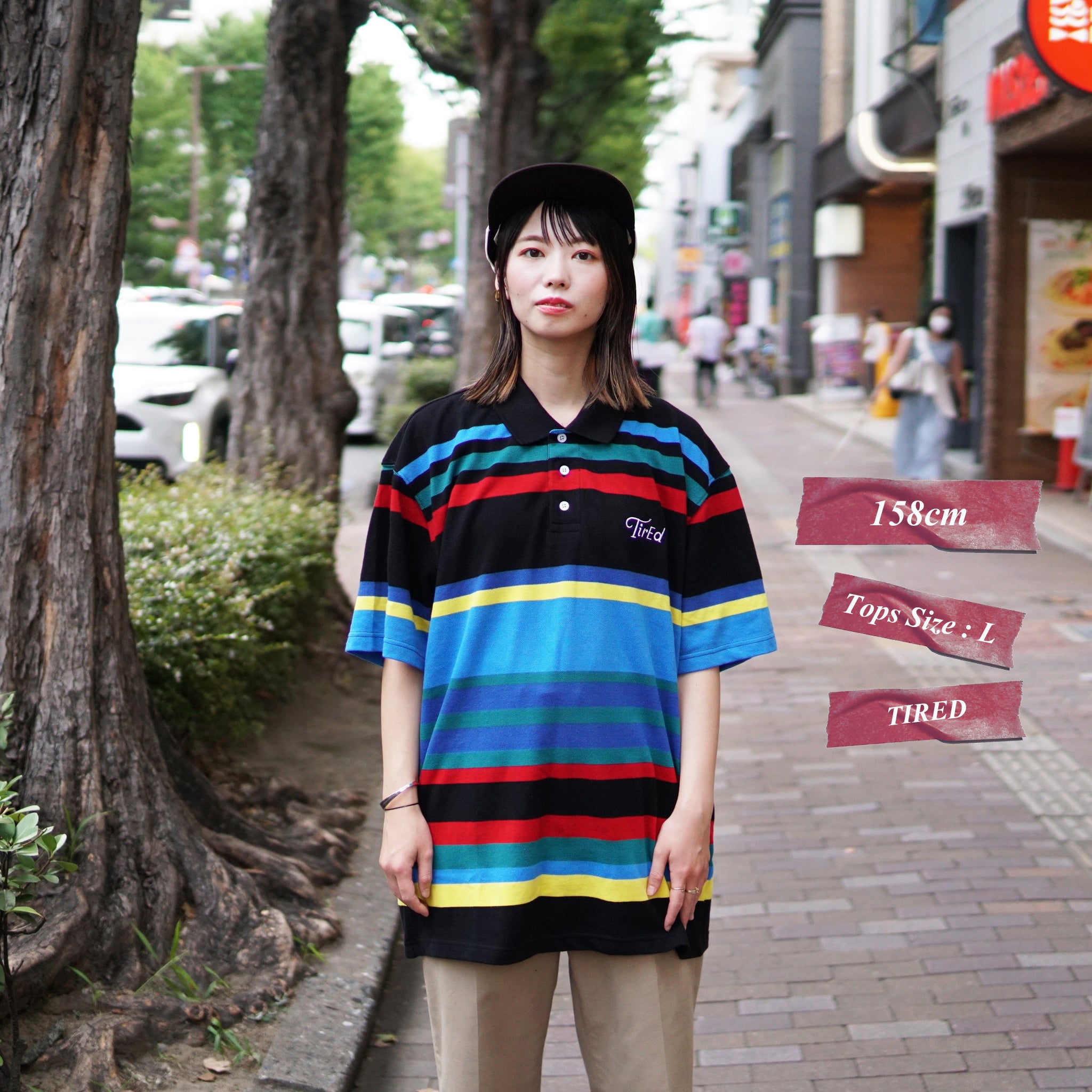 No:TS00176 | Name:STRIPED POLO | Color:Multi【TIRED_タイレッド】