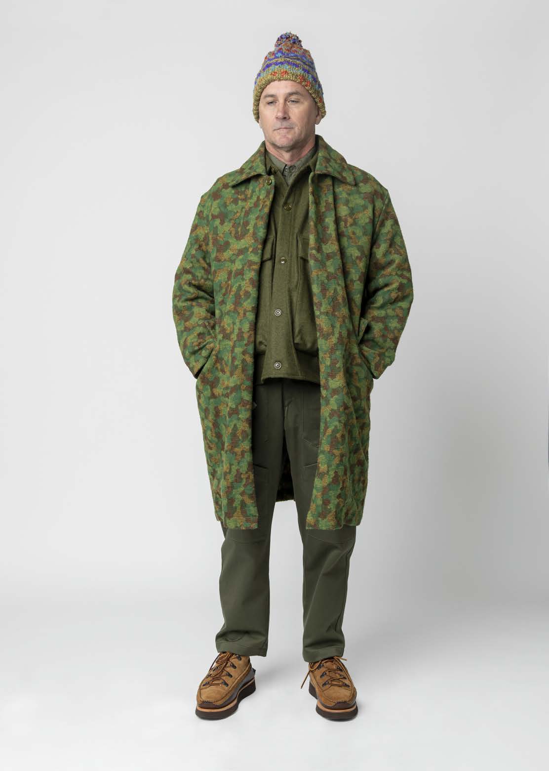 No:M32012 | Name:Jute Coat | Color:Jacquard Cotton Green Camo