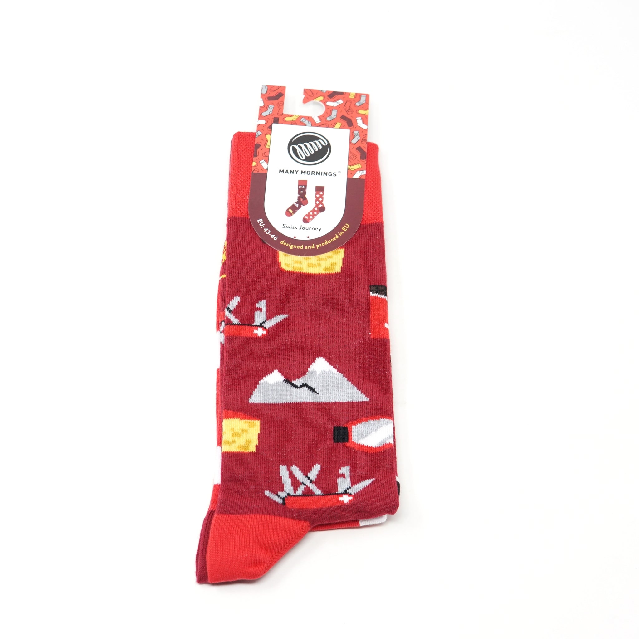 many mornings reguler socks /Swiss Journey / 【many mornings メニ―モーニングス】【ネコポス選択可能】