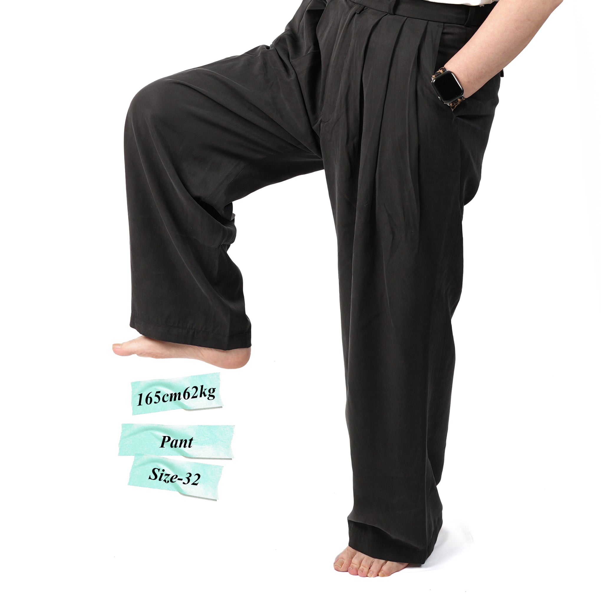 No:M31310-2 | Name:Triple Tuck Wide Pants | Color:Tencel Black