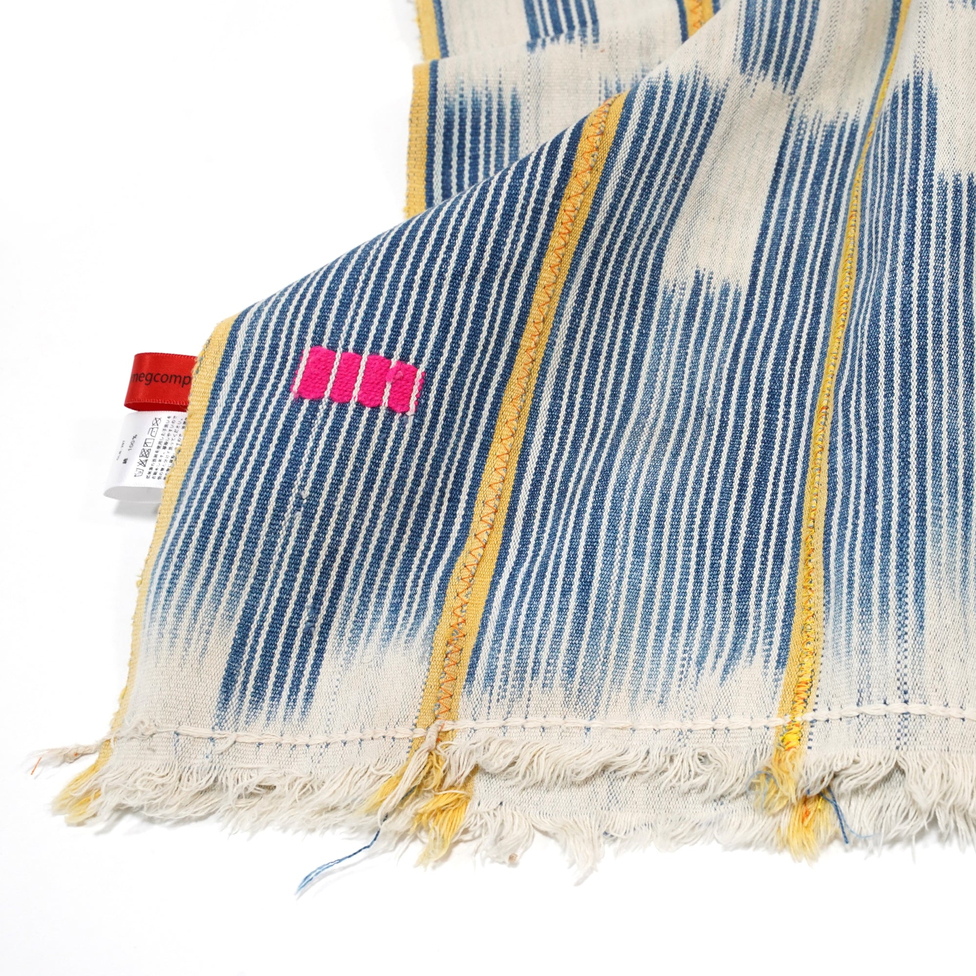 No:M29501 | Name:Poncho | Color:Handwoven African Indigo Cloth, Stripe (One of a Kind) 【MONITALY】-MONITALY-ADDICTION FUKUOKA