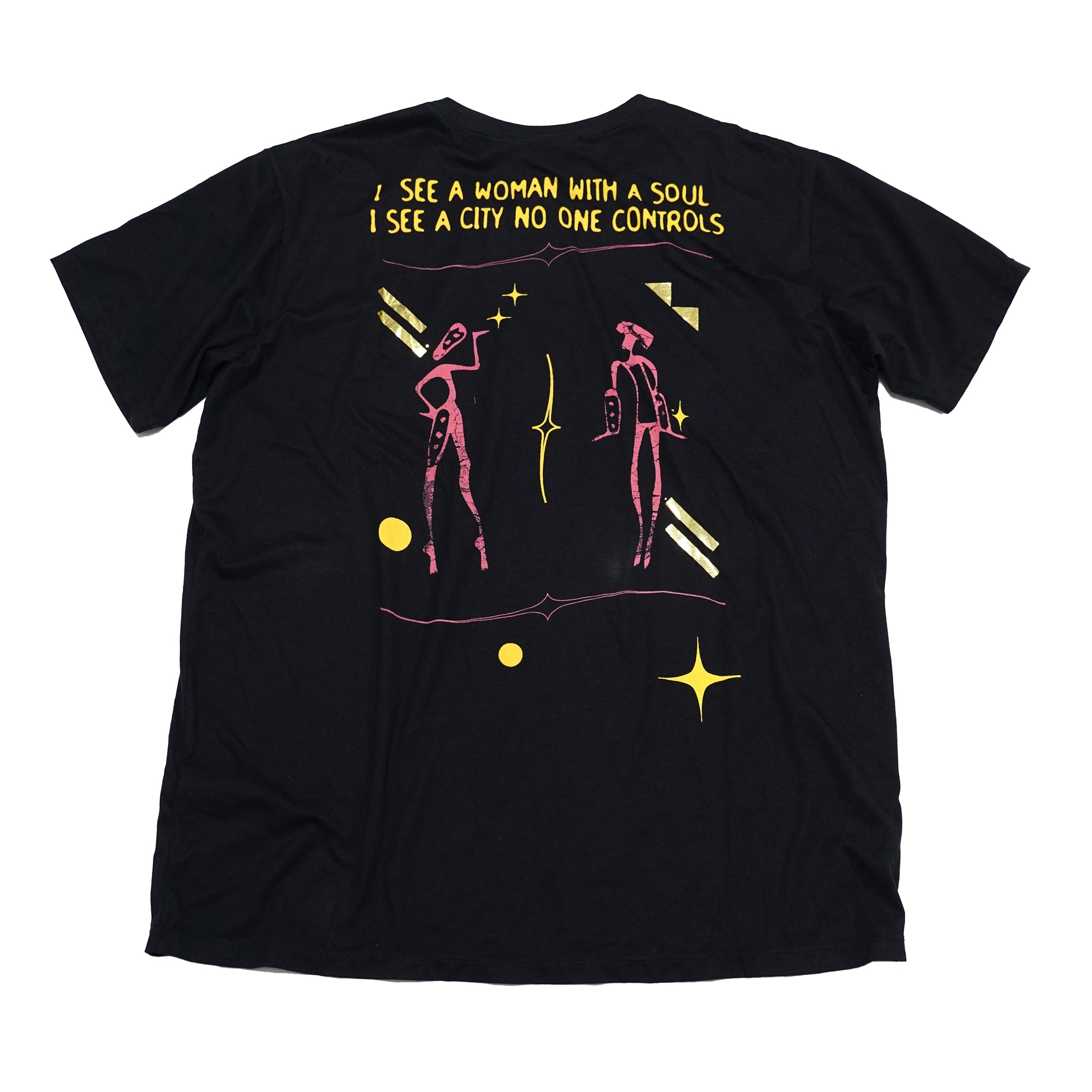 No:24235 | Name:MIDH GOLD LYRICS ORGANIC UNISEX TEE | Color:Washed Black | Size:M/L【ONE TEASPOON】-ONE TEASPOON-ADDICTION FUKUOKA