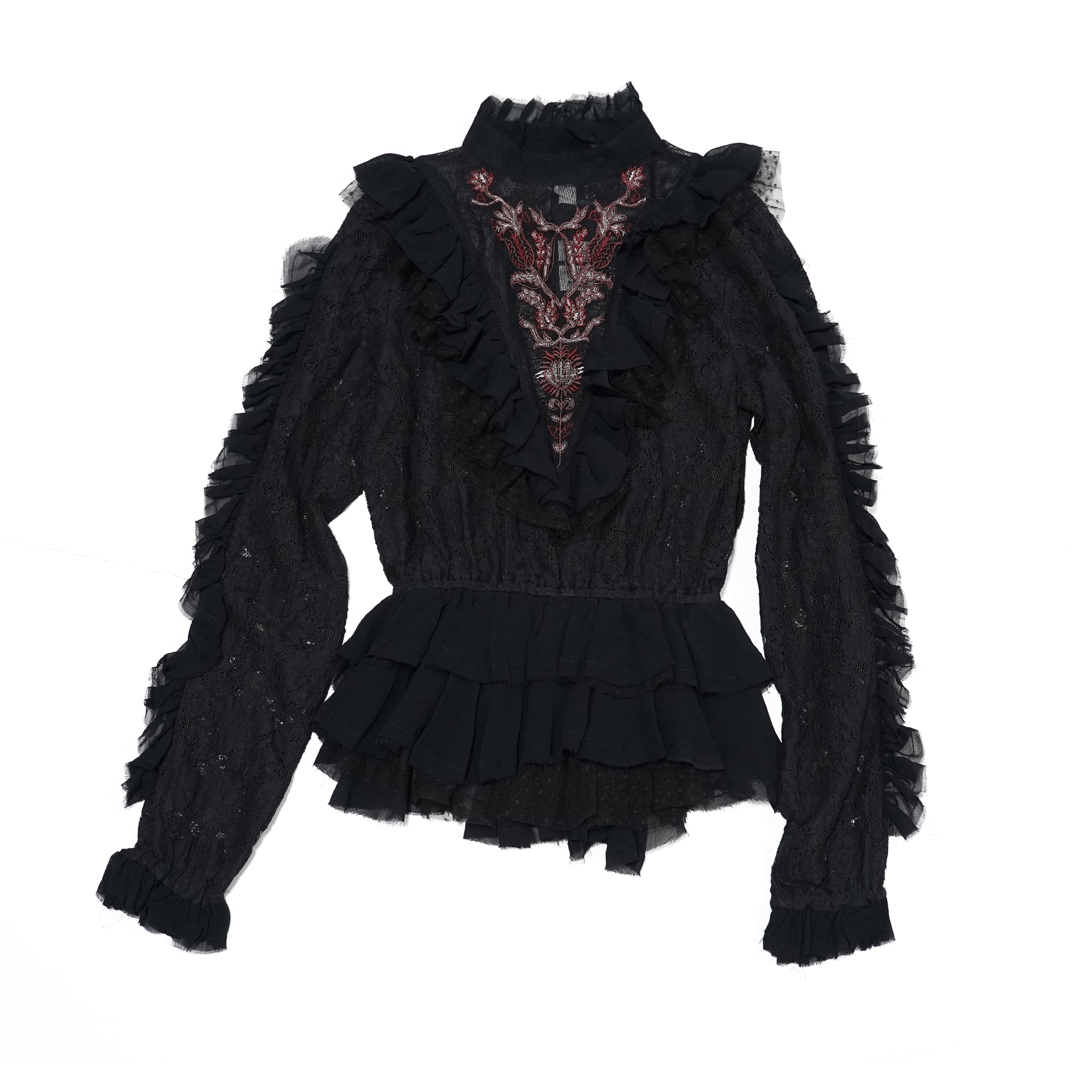 No:24407A | Name:AWAKENED EMBROIDERED LONGSLEEVE TOP | Color:Black | Size:XS【ONE TEASPOON】-ONE TEASPOON-ADDICTION FUKUOKA