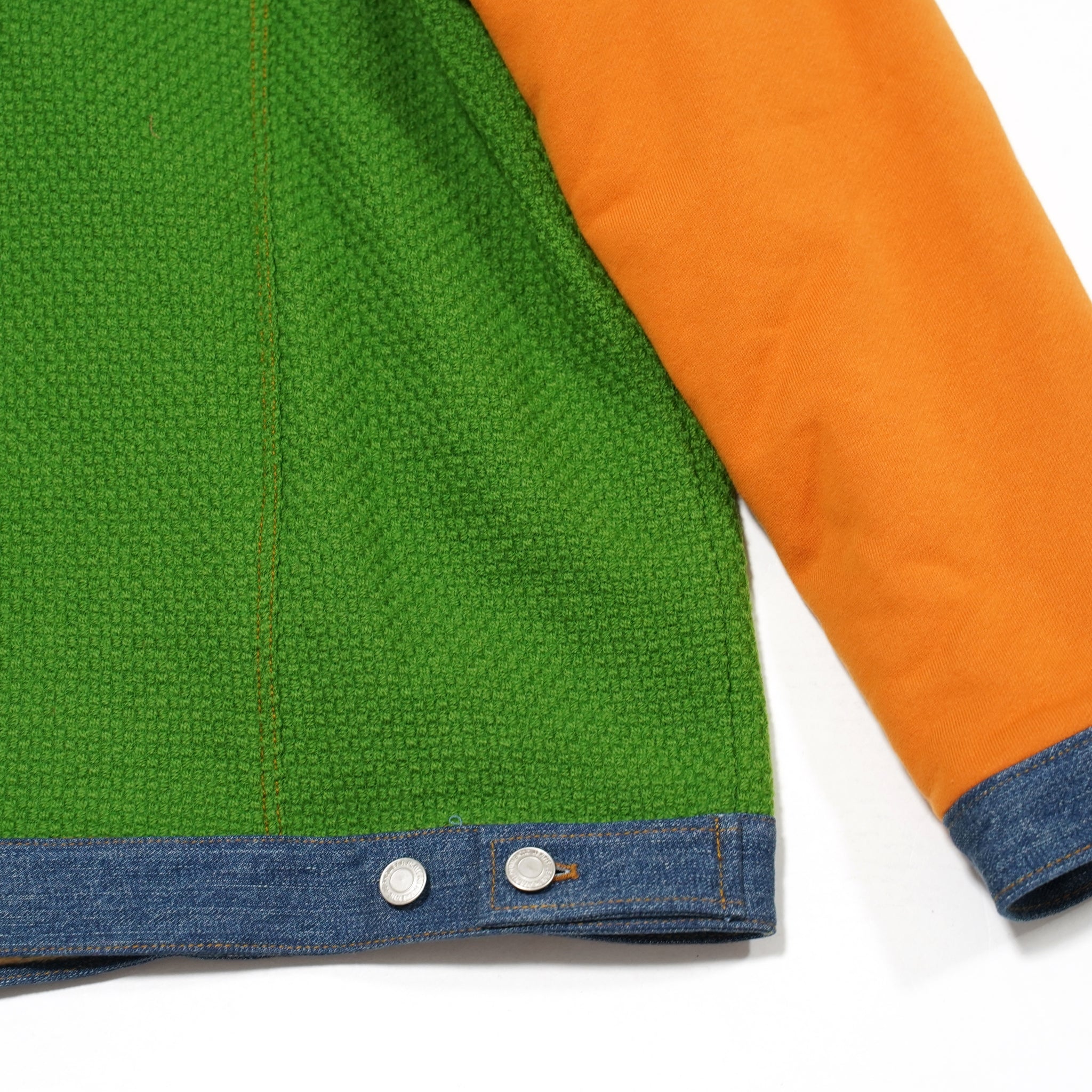 No:pw21j03 | Name:TRIPLE LAYER MULTI JACKET | Color:Denim-Grn-Orange-Leopard | Size:1/2【PLATEAU STUDIO_プラトー スタジオ】【archive】