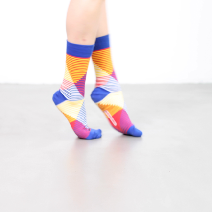 SS21-03-M | Slant Rhyme Yellow【STEREO SOCKS(SWITZERLAND)_ステレオソックス】【ネコポス選択可能】