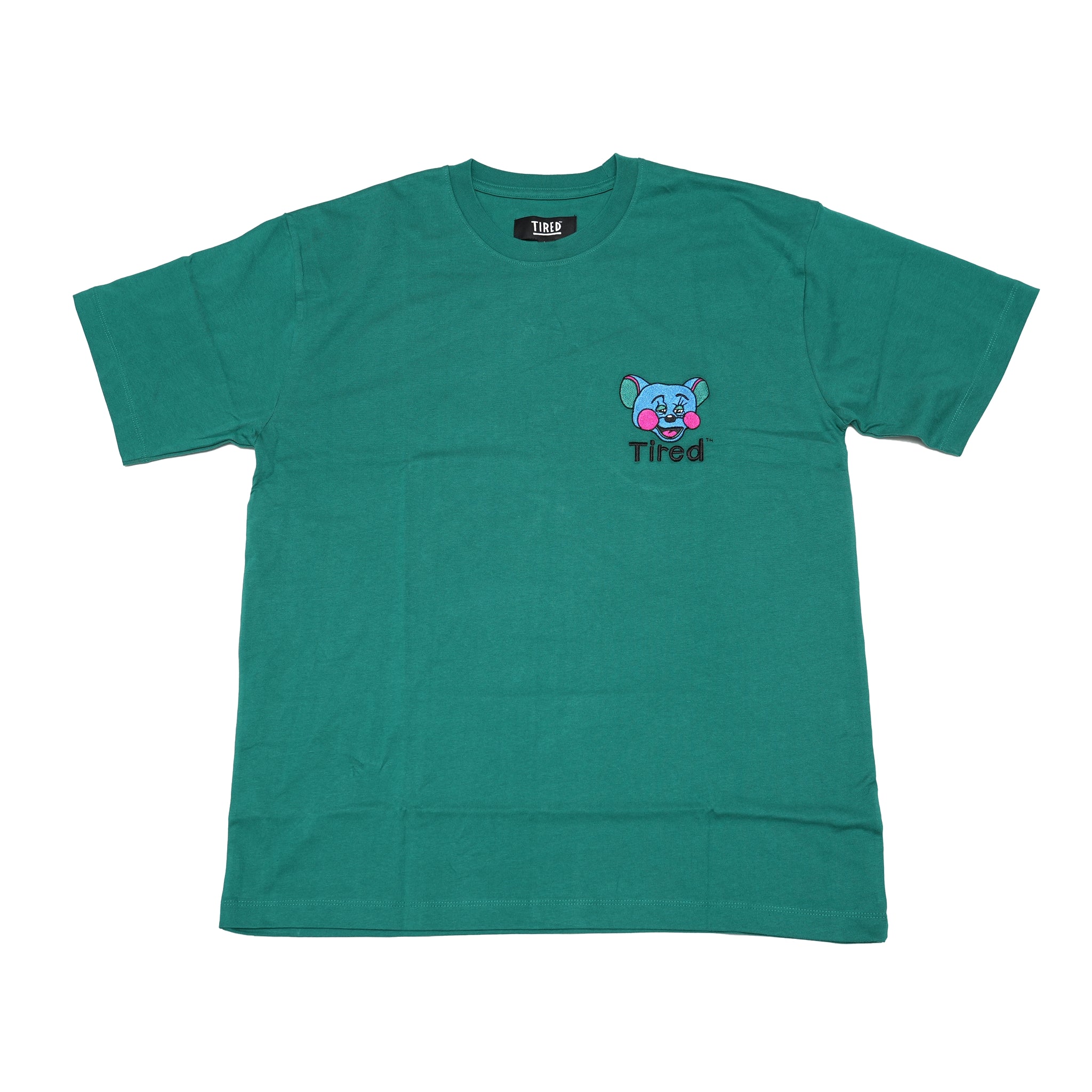 No:TS00181 | Name:TIPSY MOUSE EMBROIDERED SS TEE | Color:Kelly Green【TIRED_タイレッド】【ネコポス選択可能】