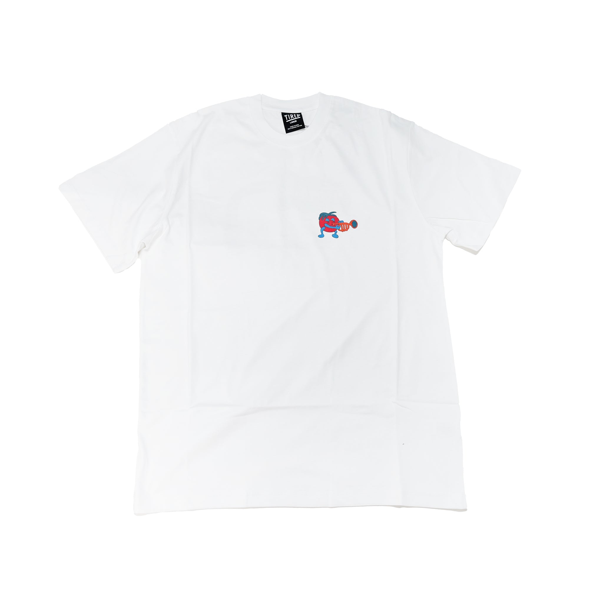 No:TS00254 | Name:MUSIC SS TEE (ORGANIC) | Color:White【TIRED_タイレッド】